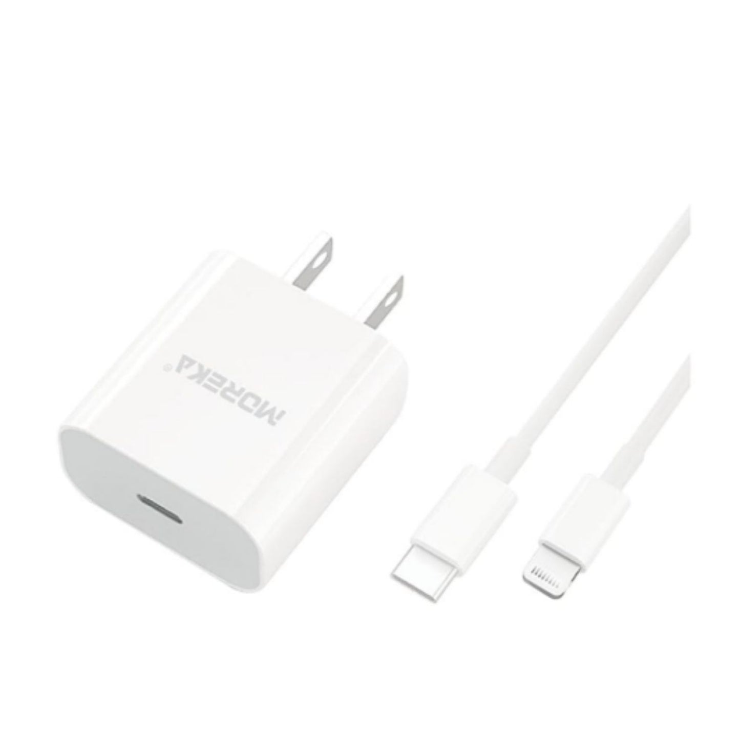 P-202 CARGADOR USB 20W 3.0A CABLE C-LIGTNING 1M CON 1 PZ O CAJA CON 100 PZS