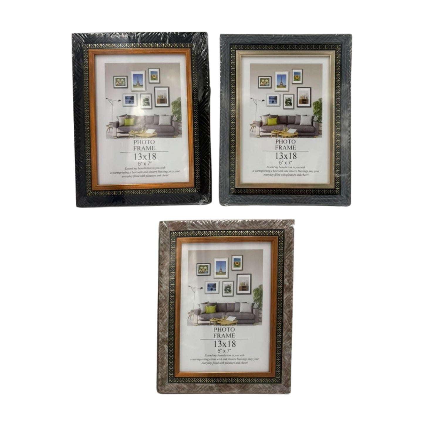 MG2257B PORTARETRATO PLASTICO 5x7 PULGADAS, 3 MOD EMPLAYADO CON 1 PZ O CAJA CON 72 PZS
