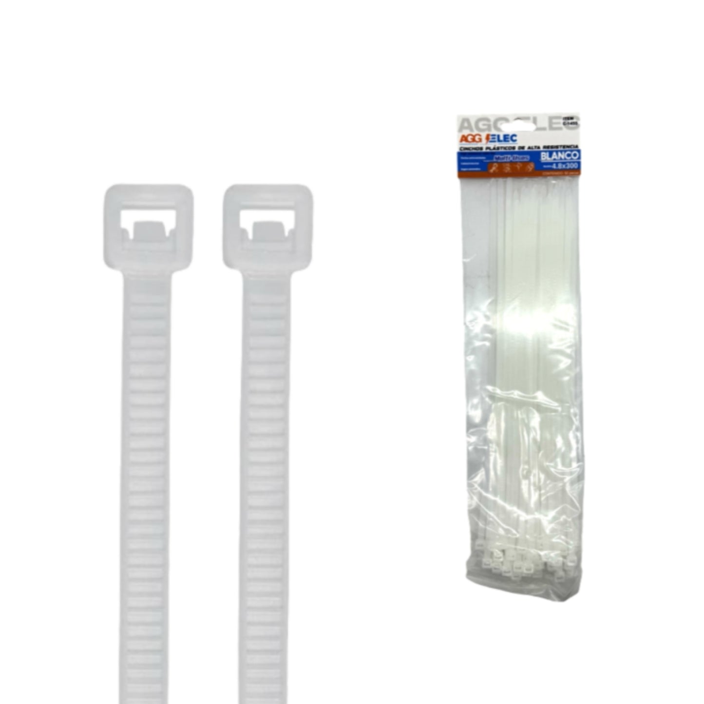 C1455 CINCHO BLANCO 4.8X30 CM CON 1 PZ O CAJA CON 200 PZS