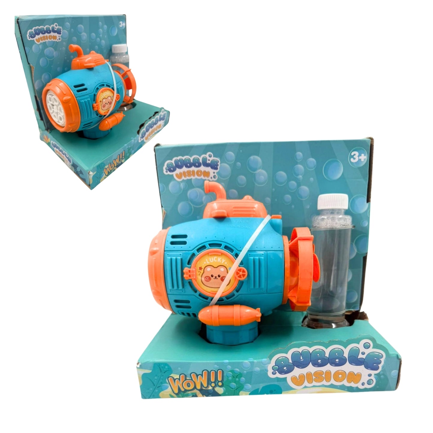 XY190007 PISTOLA DE BURBUJAS EN FORMA DE SUBMARINO CON 1 PZ O CAJA CON 48 PZS