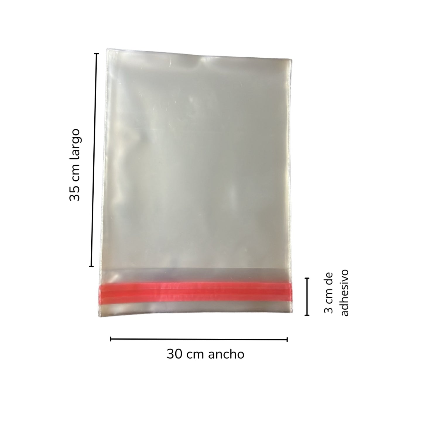 BOLSA CELOFAN SP 30X35 PQT CON 100 PZS O CAJA CON 60 PQTS