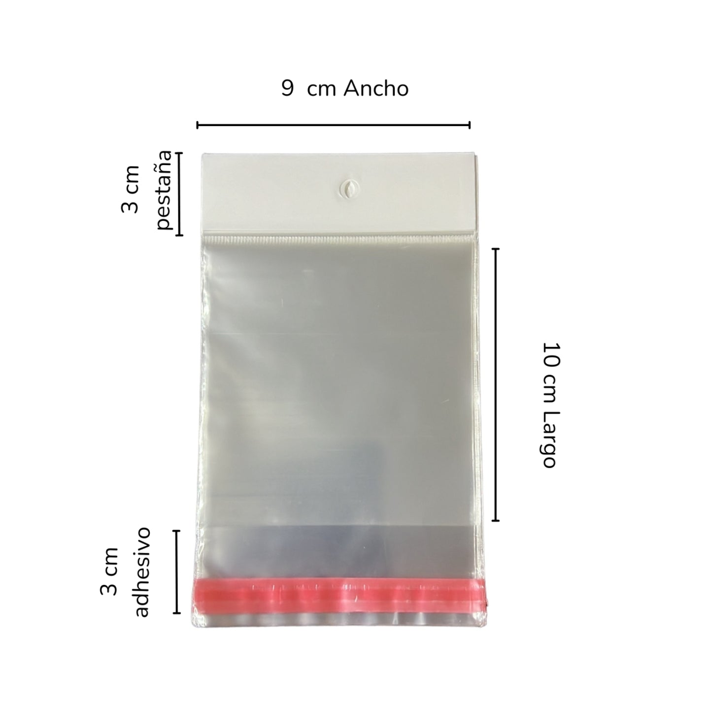 BOLSA CELOFAN CP 9X10 PQT CON 100 PZS O CAJA CON 320 PQTS