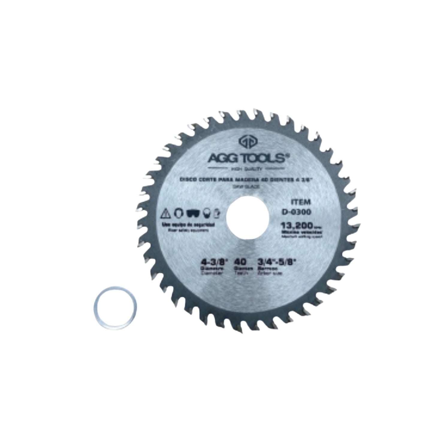 D0300 DISCO PARA MADERA 4-3/8 PULGADAS 40 D. CON 1 PZ O CAJA CON 200 PZS