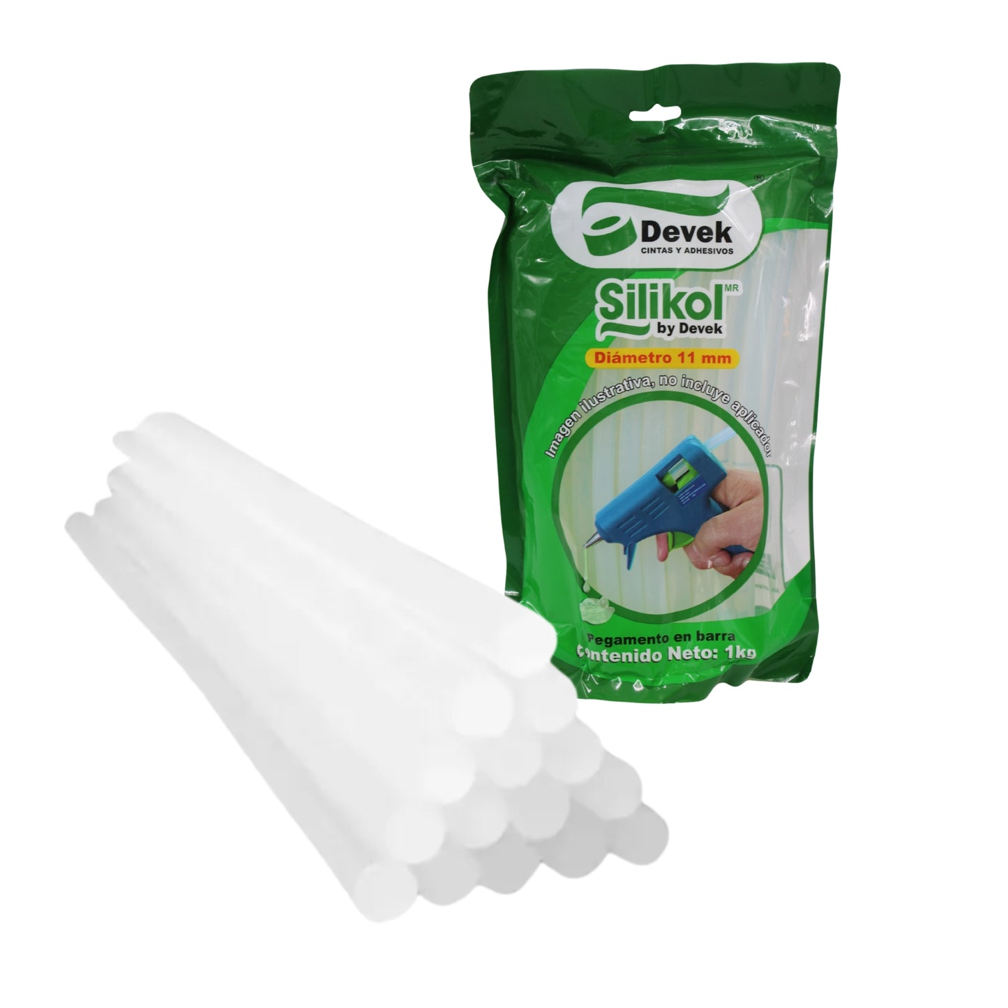 PSI115 BOLSA 1KG BARRAS DE SILICON 11x250mm CON 1 PAQ O CAJA CON 10 PQTS