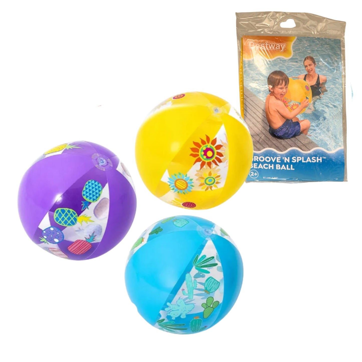 31036 PELOTA DE PLAYA 51 CM DECORACION DE MAR 1 MODELO CAJA CON 1 PZ O CAJA CON 36 PZS
