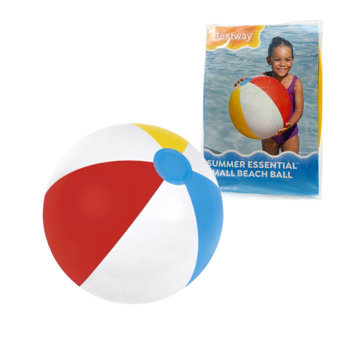 31021 PELOTA DE PLAYA 51 CM 2 AÑOS TRICOLOR MD 1 MODELO BOLSA (1) CAJA CON 1 PZ O CAJA CON 36 PZS