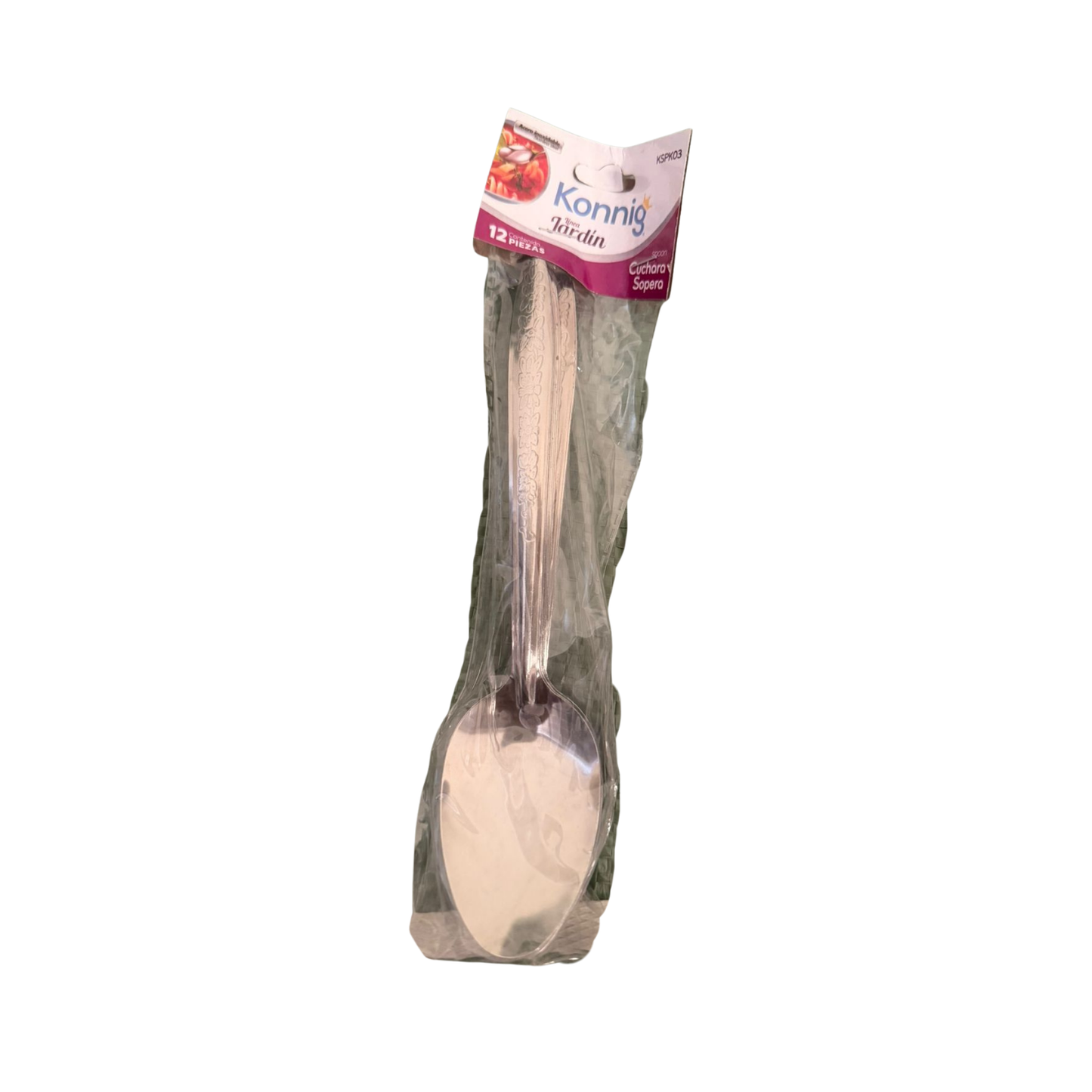 KSPK01 CUCHARA SOPERA FLORISTA CON 1 PQT DE 12 PZS O CAJA CON 100 PQTS