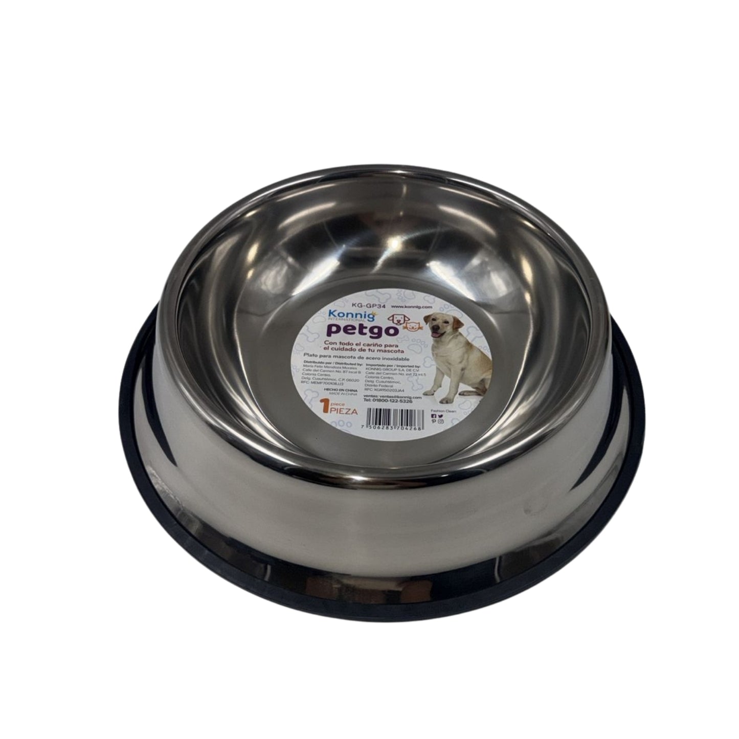 KG-GP18 PLATO DE METAL PARA MASCOTA CON 1 PZ O CAJA CON 200 PZS