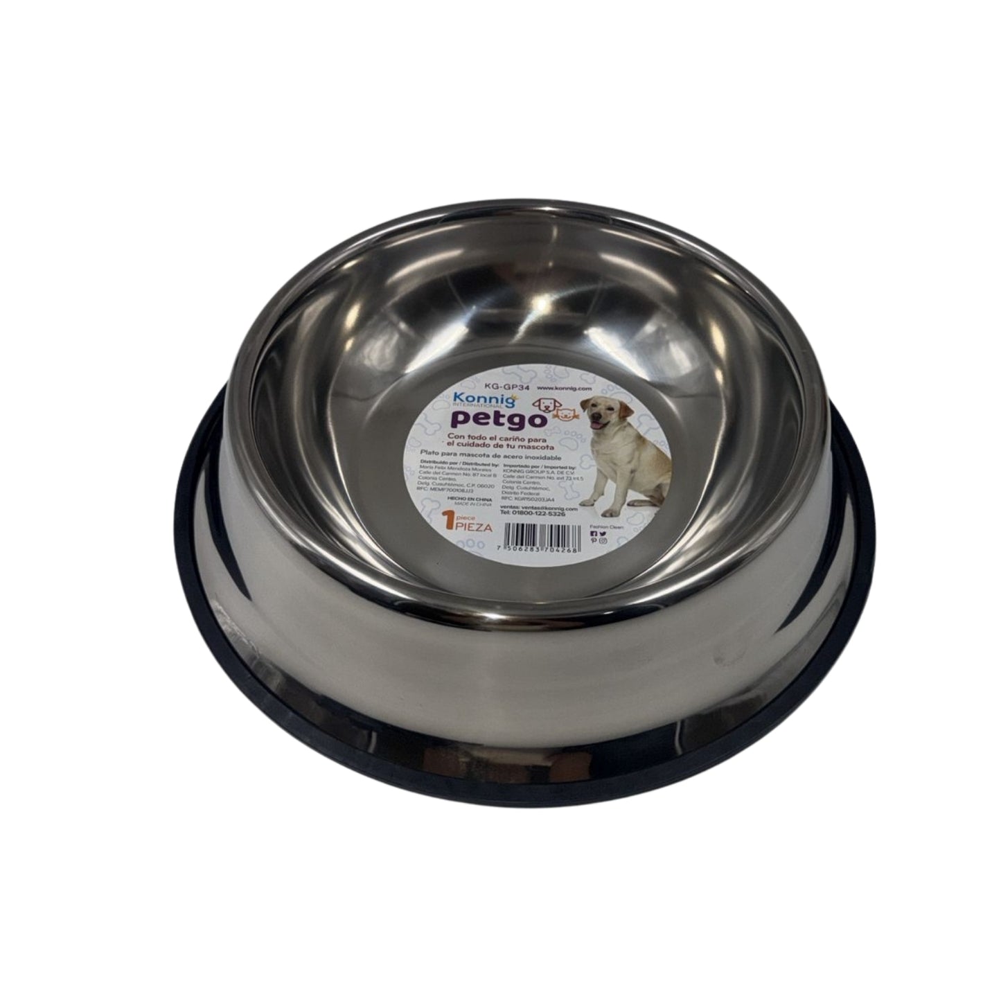 KG-GP34 PLATO METALICO PARA MASCOTA CON 1 PZ O CAJA CON 100 PZS