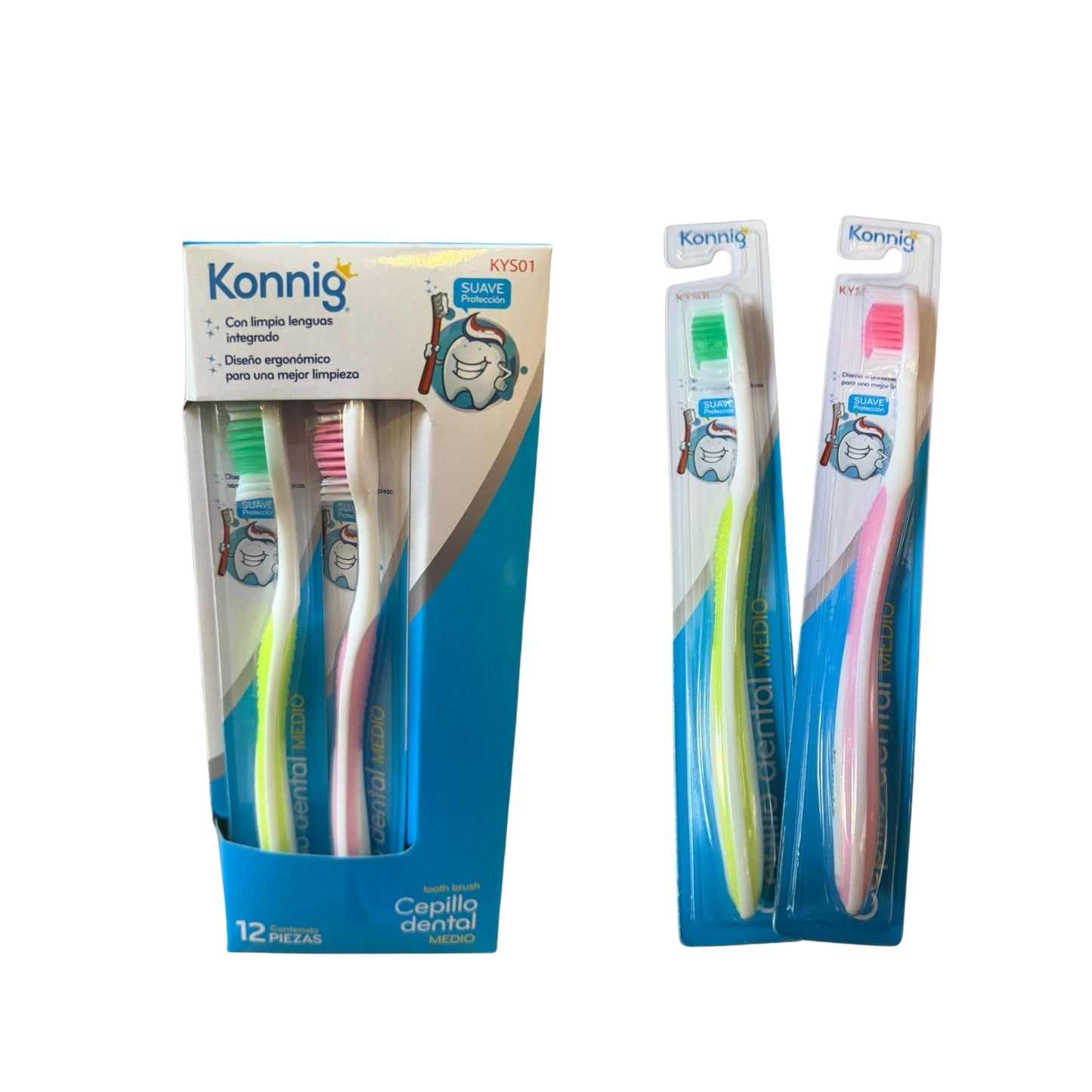 KYS01 CEPILLO DENTAL EN CAJA CON 12 PIEZAS O CAJA CON 48 PQTS