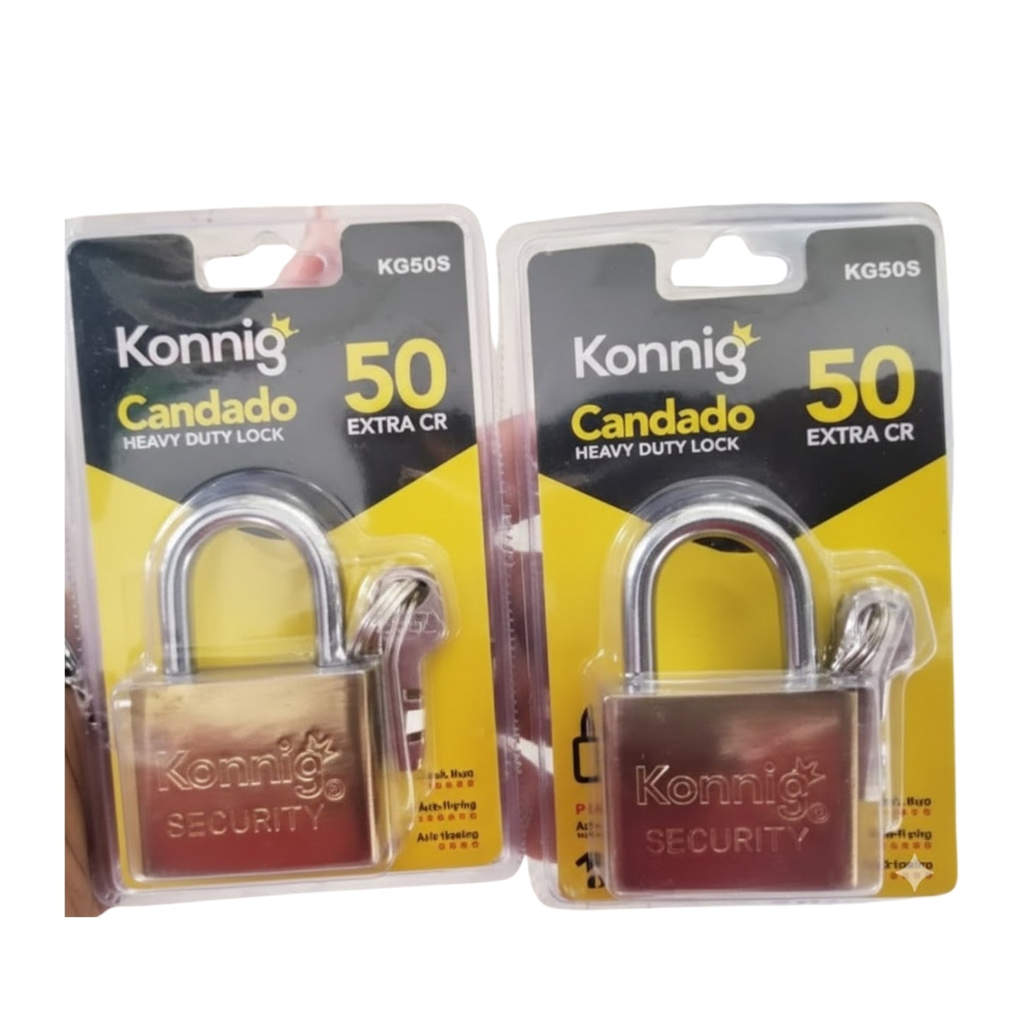 KG50S CANDADO DE ACERO REFORZADO DE 50MM CON 1 PZ O CAJA CON 72 PZS