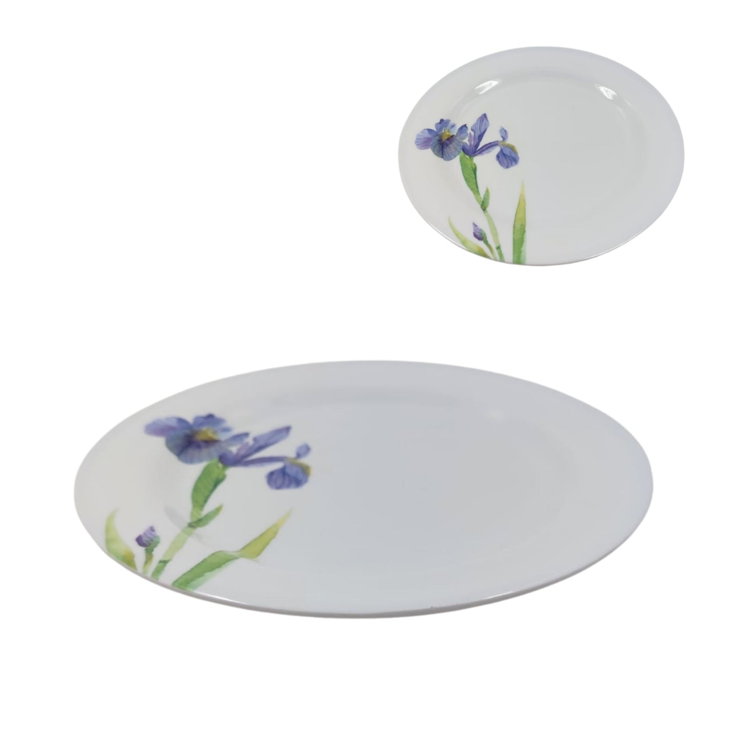KMA11-3 PLATO EXTENDIDO DE MELAMINA DE 25 CM FLORAL COLOR BLANCO CON 1 PZ O CAJA CON 84 PZS