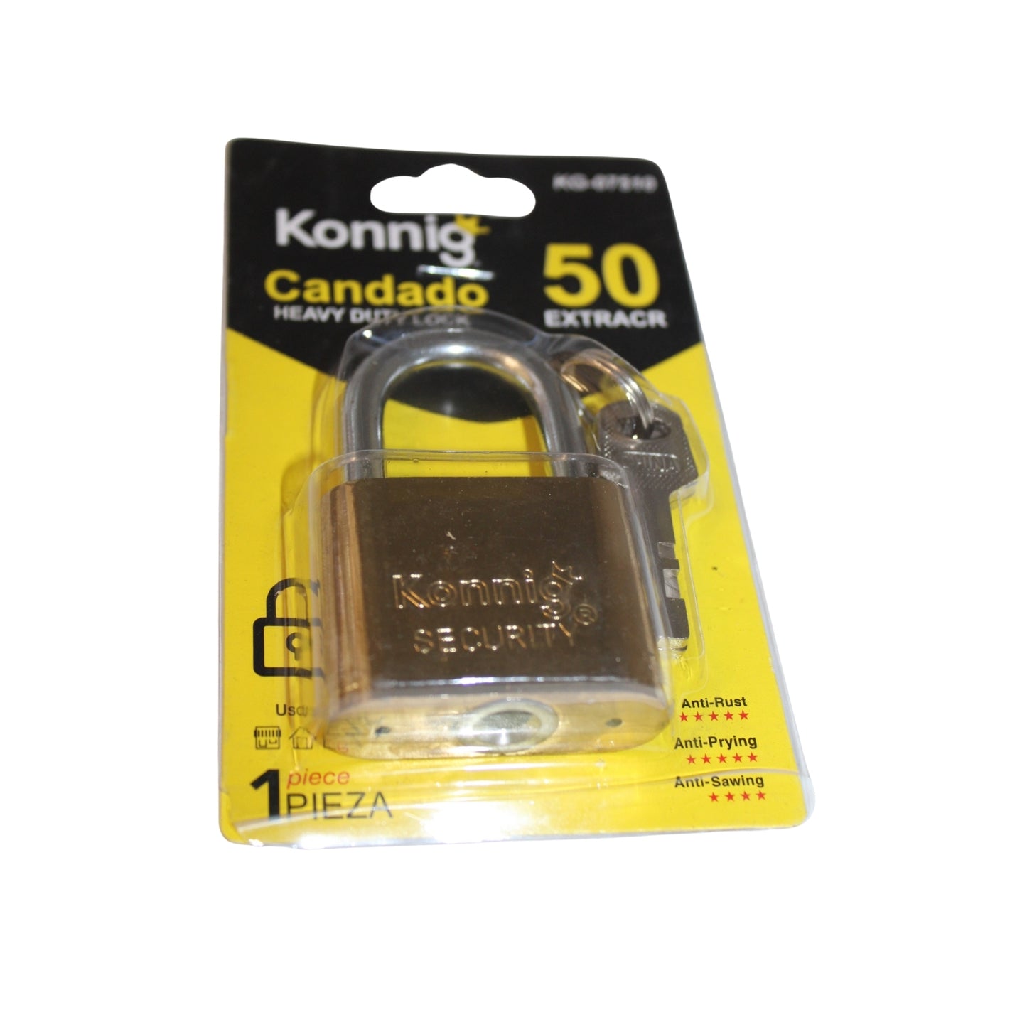 N-GPM-16418 KG-07510 CANDADO REFORZADO DE 50MM CON 1 PZ O CAJA CON 72 PZS