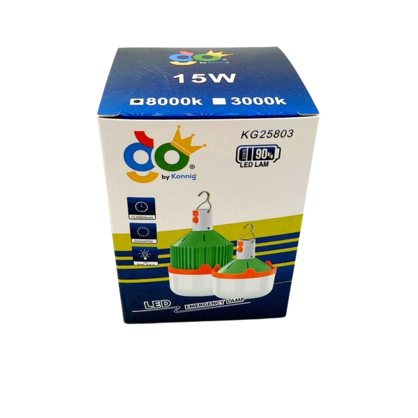 KG25803 LAMPARA DE EMERGENCIA 15W, CON 1 PZ O CAJA CON 100 PZS