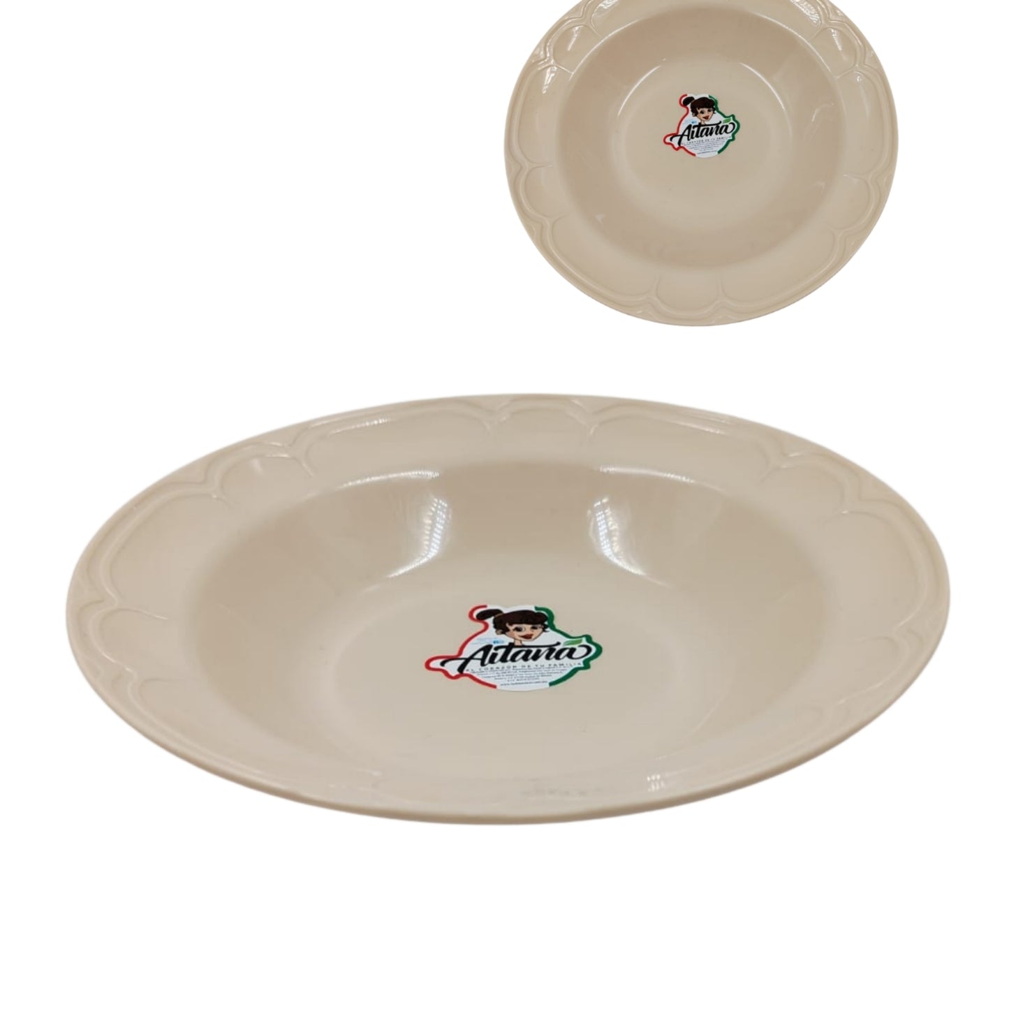 AIT-021B PLATO GRANDE SOPERO BEIGE CON 1 PZ O CAJA CON 60 PZS