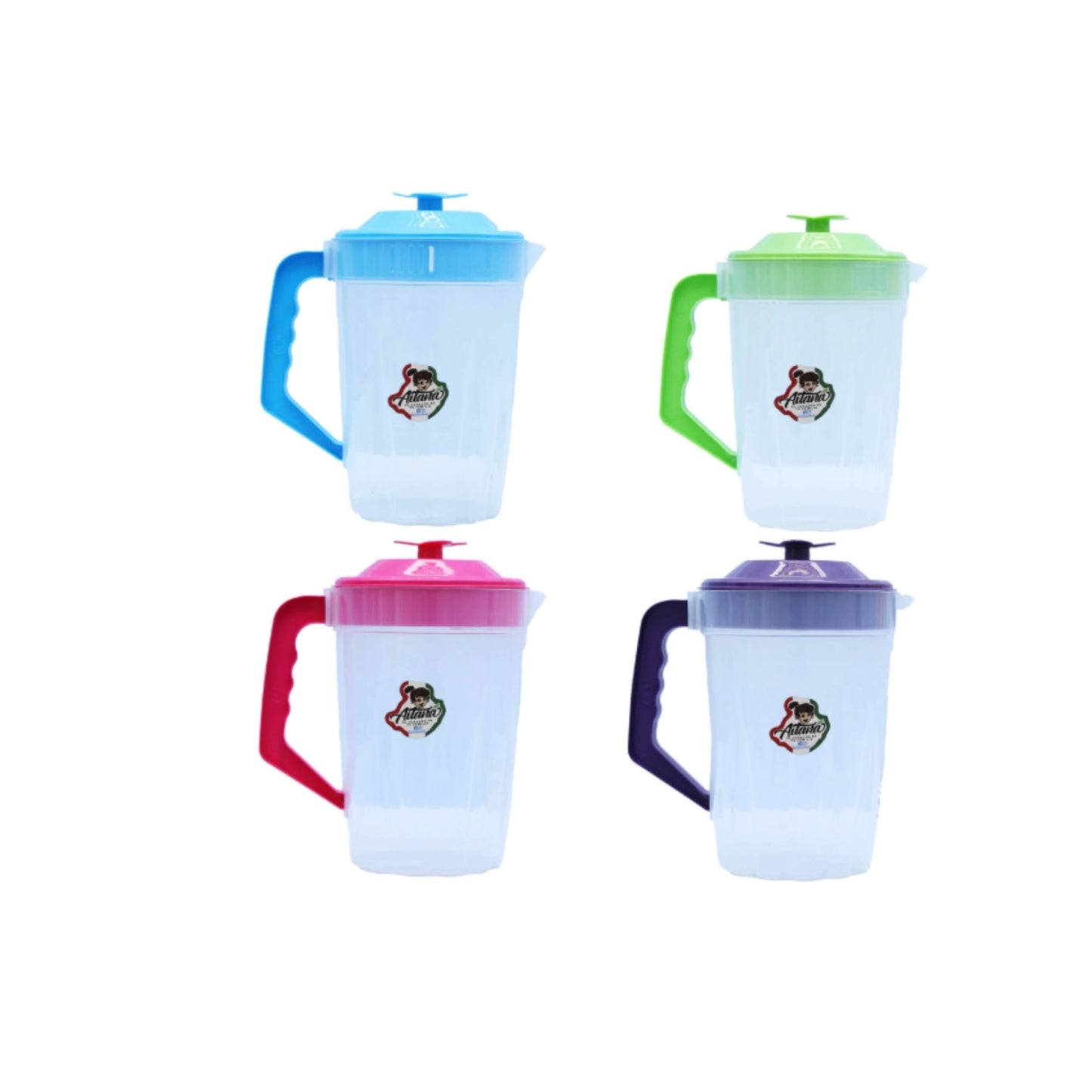 AIT-080C JARRA CHELITA CRISTAL EN COLORES DE 2 LT CON 1 PZ O CAJA CON 20 PZS
