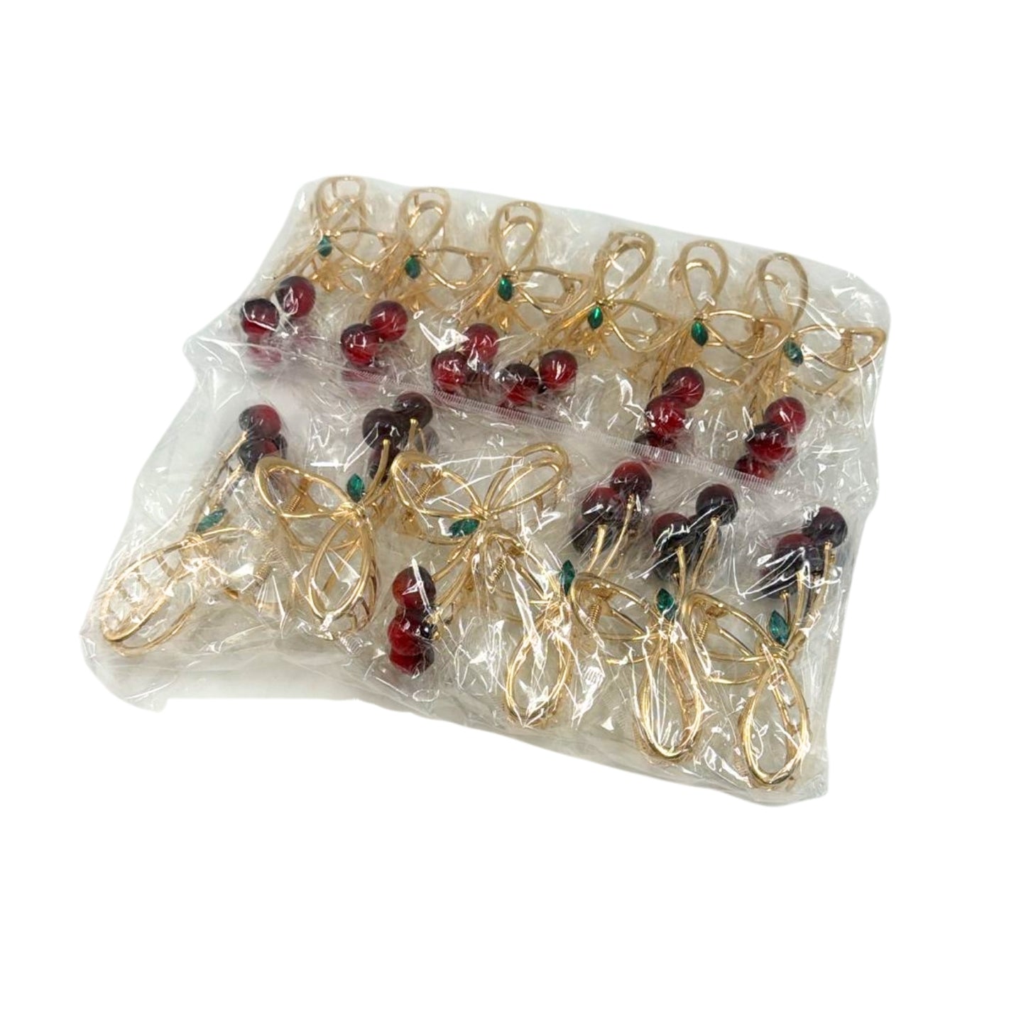 HFY-14390 PINZA DE CABELLO CEREZAS CON 12 PZS O 50 PQTS