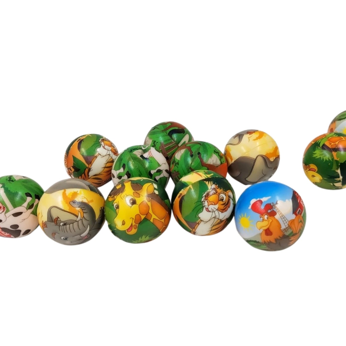 N-GPM-16596 98243 BOLA RELAX 6.3 CM ANIMALES DE LA SELVA CON 12 PZS O CAJA CON 60 PQTS
