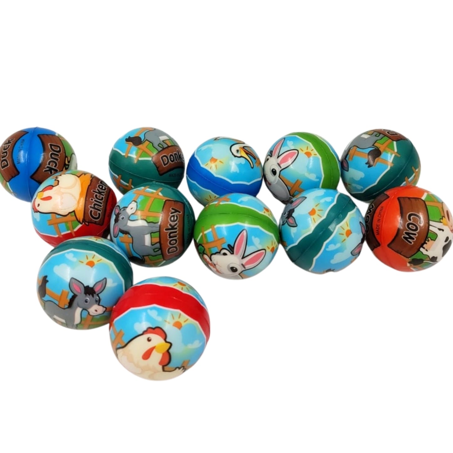 BY-257 BOLA RELAX 6.3 CM ANIMALITOS CON 12 PZS O CAJA CON 40 PQTS