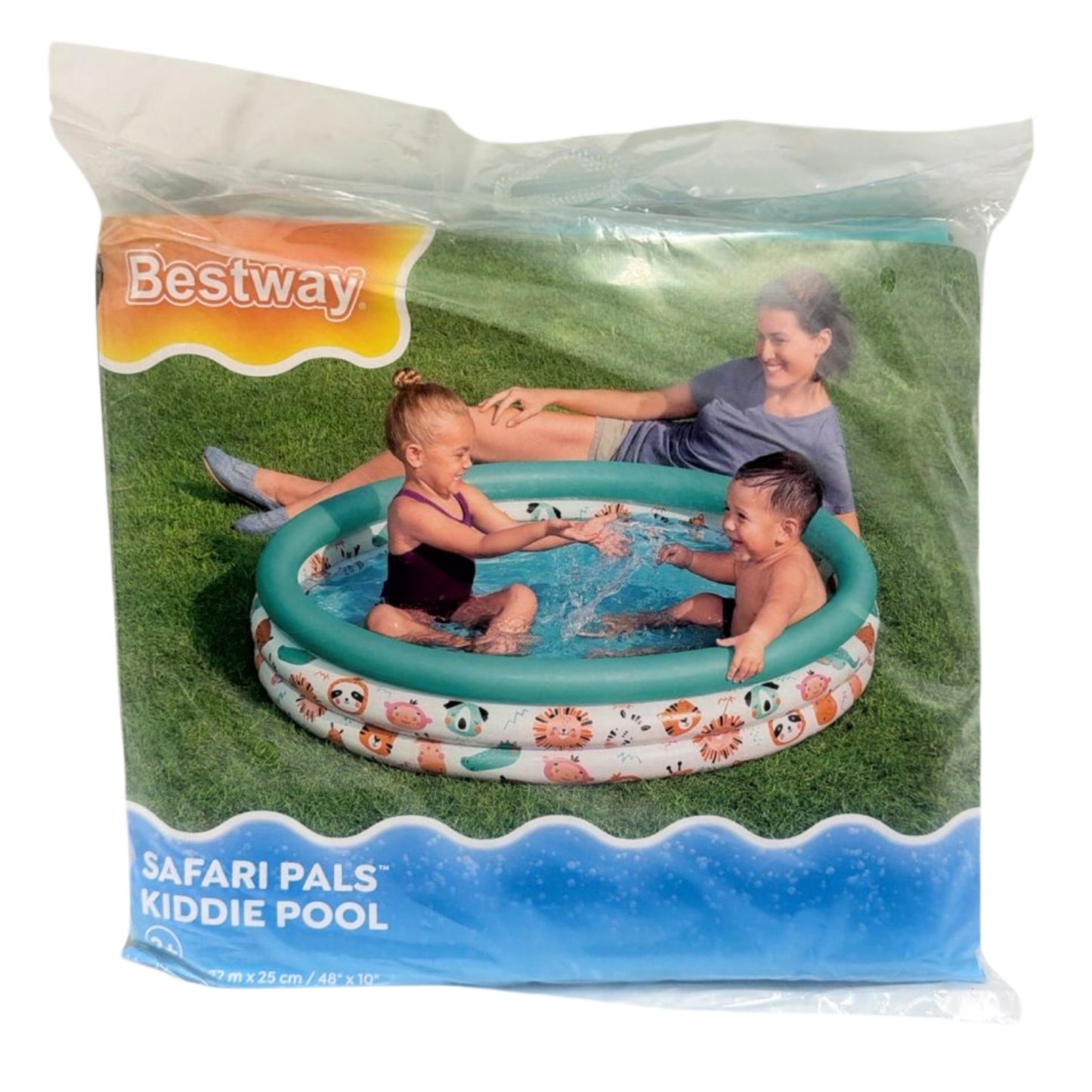 51226 ALBERCA INFLABLE 1.22Mx25 CM DECORACION SAFARI CON 1 PZ O CAJA CON 6 PZS