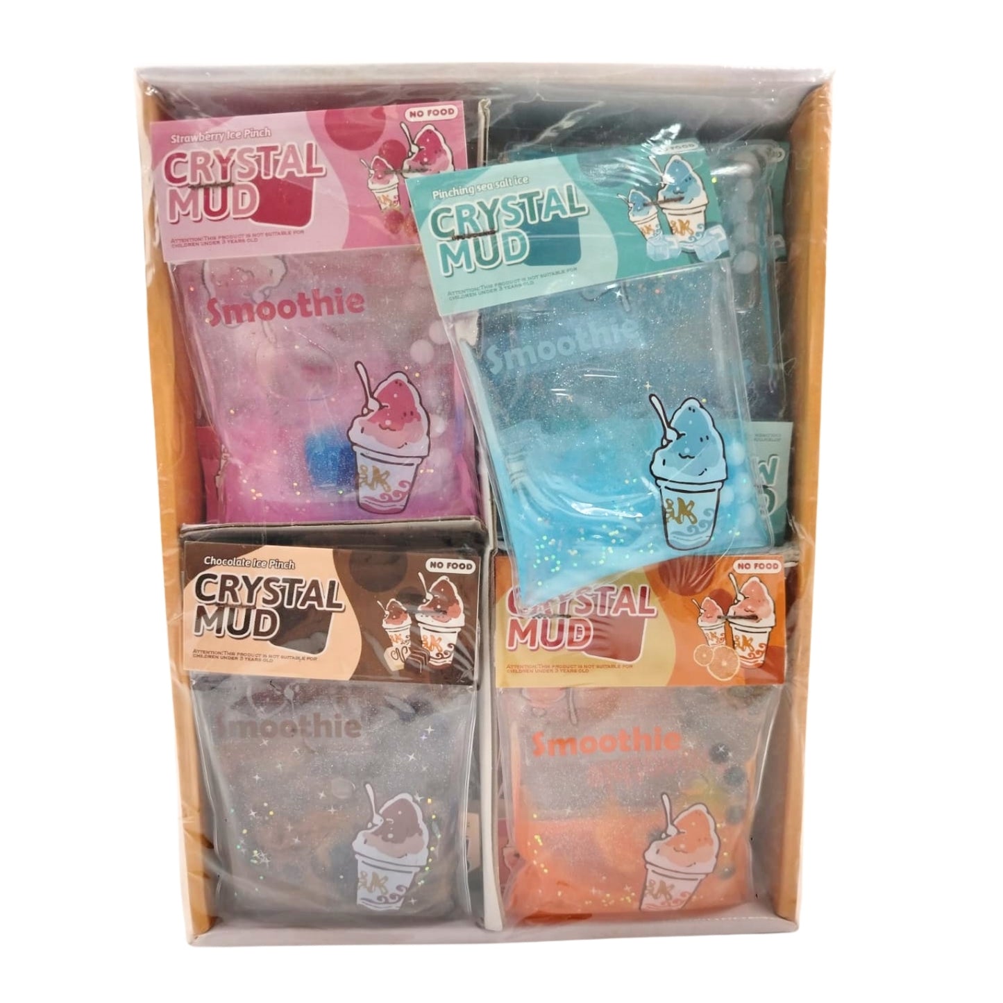 HFY-13392 SLIME CRISTAL EN BOLSITA 88 GRS 12x9 CM 4 COLORES PAQUETE CON 1 PZ O CAJA CON 240 PZS