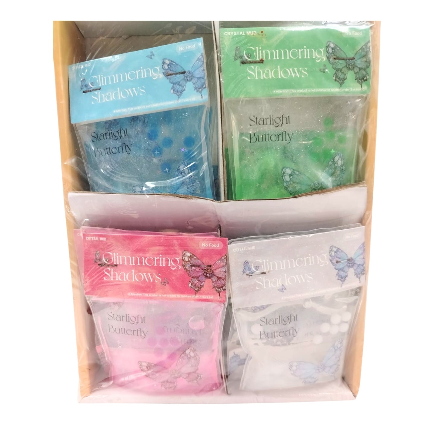 HFY-13393 SLIME CRISTAL EN BOLSITA 88 GRS 12x9 CM 4 COLORES PAQUETE CON 1 PZ O CAJA CON 240 PZS