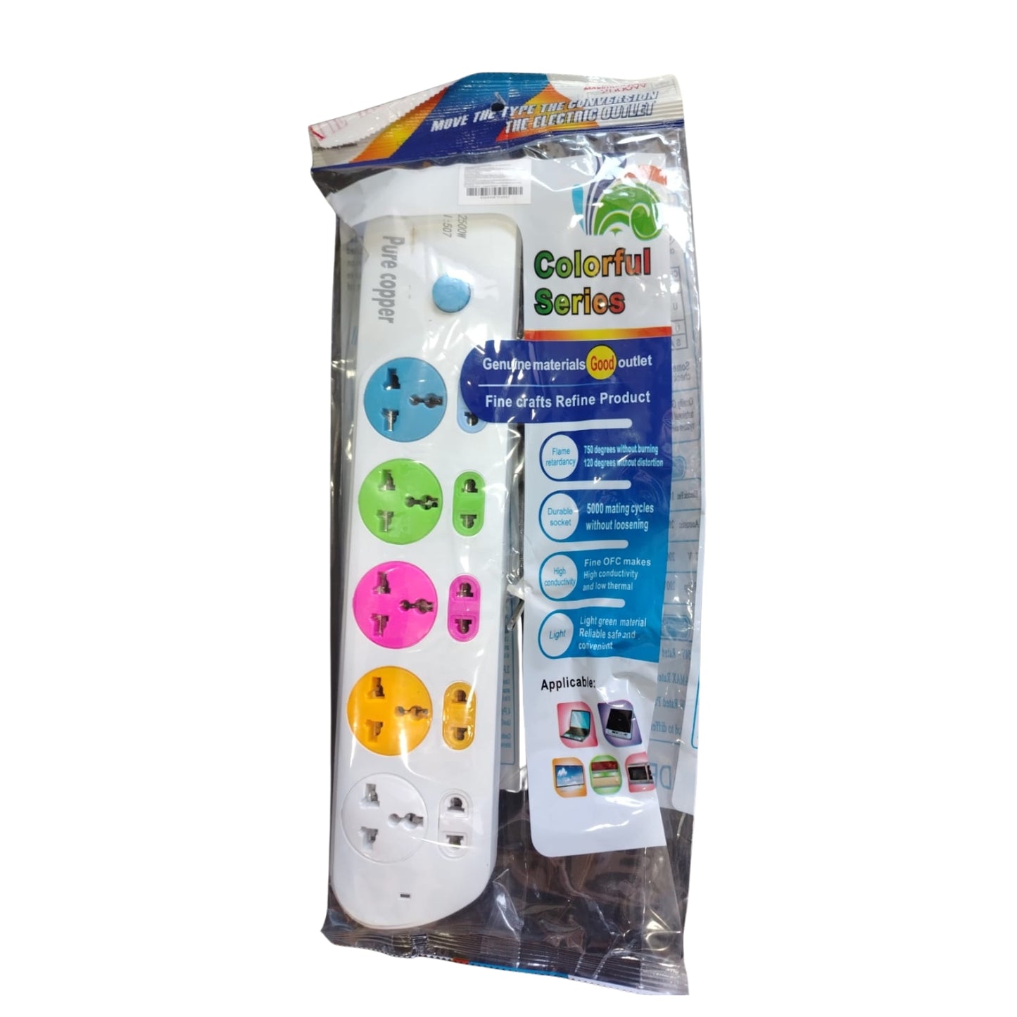HFY-14063 MULTICONTACTOS 10 CLAVIJAS 110V, CAPACIDAD MAXIMA 2500W CON 1 PZ O CAJA CON 60 PZS