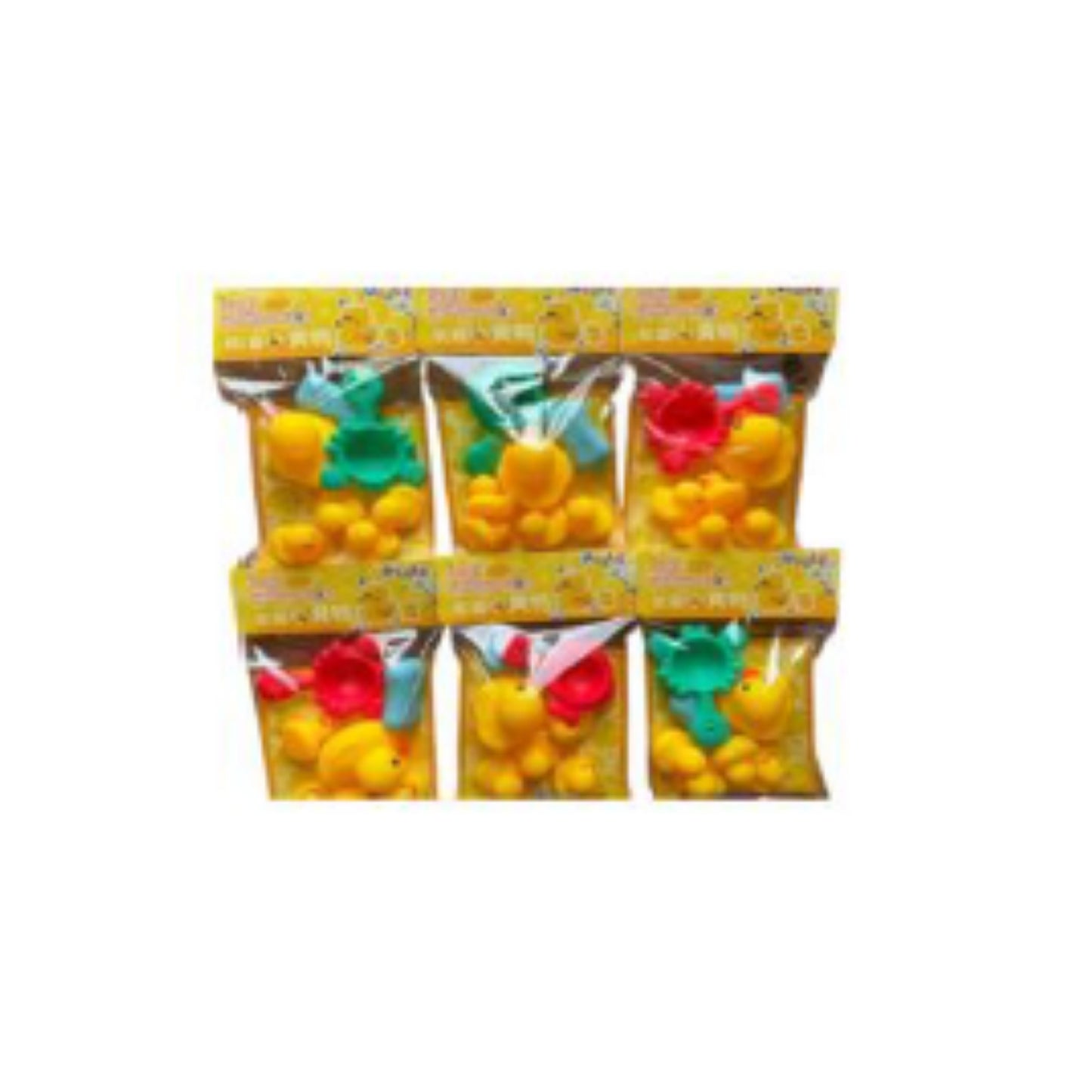 HFY-14345 SET DE PATITOS HULE 36x20 CM CON 1 PZ O CAJA CON 110 PZS
