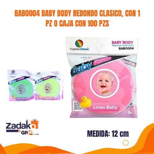 BABO004 BABY BODY REDONDO CLASICO, CON 1 PZ O CAJA CON 100 PZS