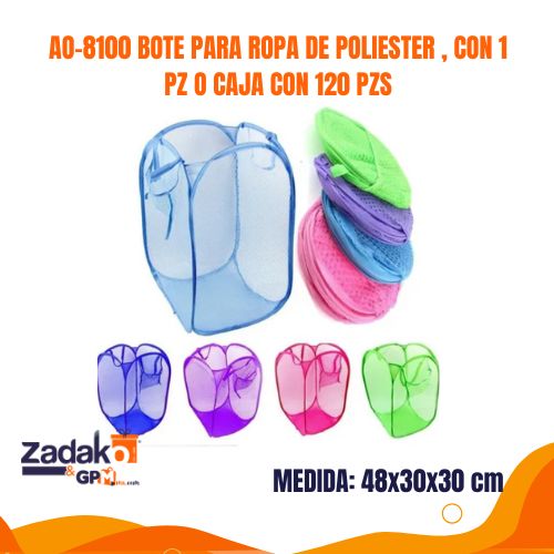 AO-8100 BOTE PARA ROPA DE POLIESTER , CON 1 PZ O CAJA CON 120 PZS