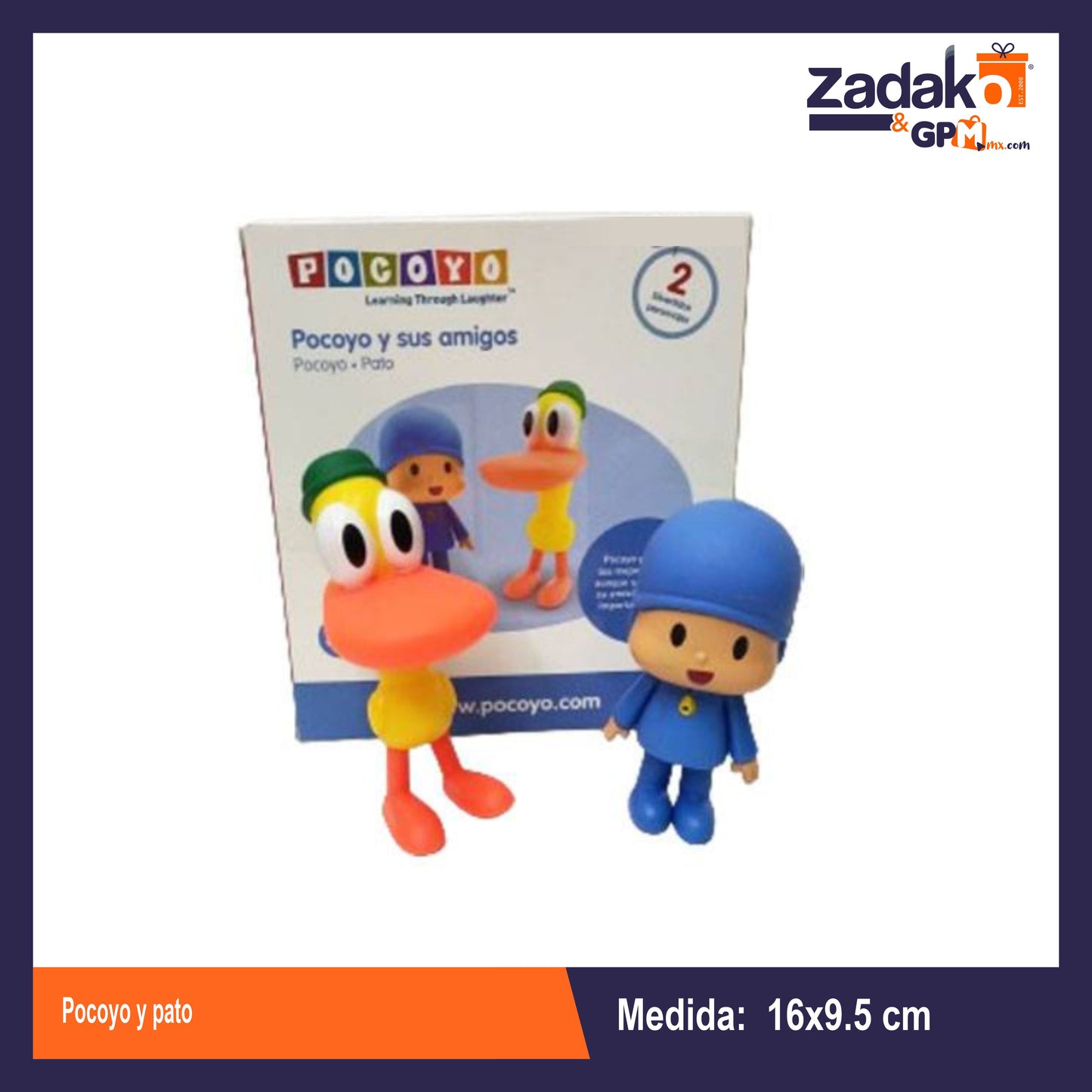 T379818 POCOYO Y PATO EN CAJA CON 1 PZ O CAJA CON 72 PZS