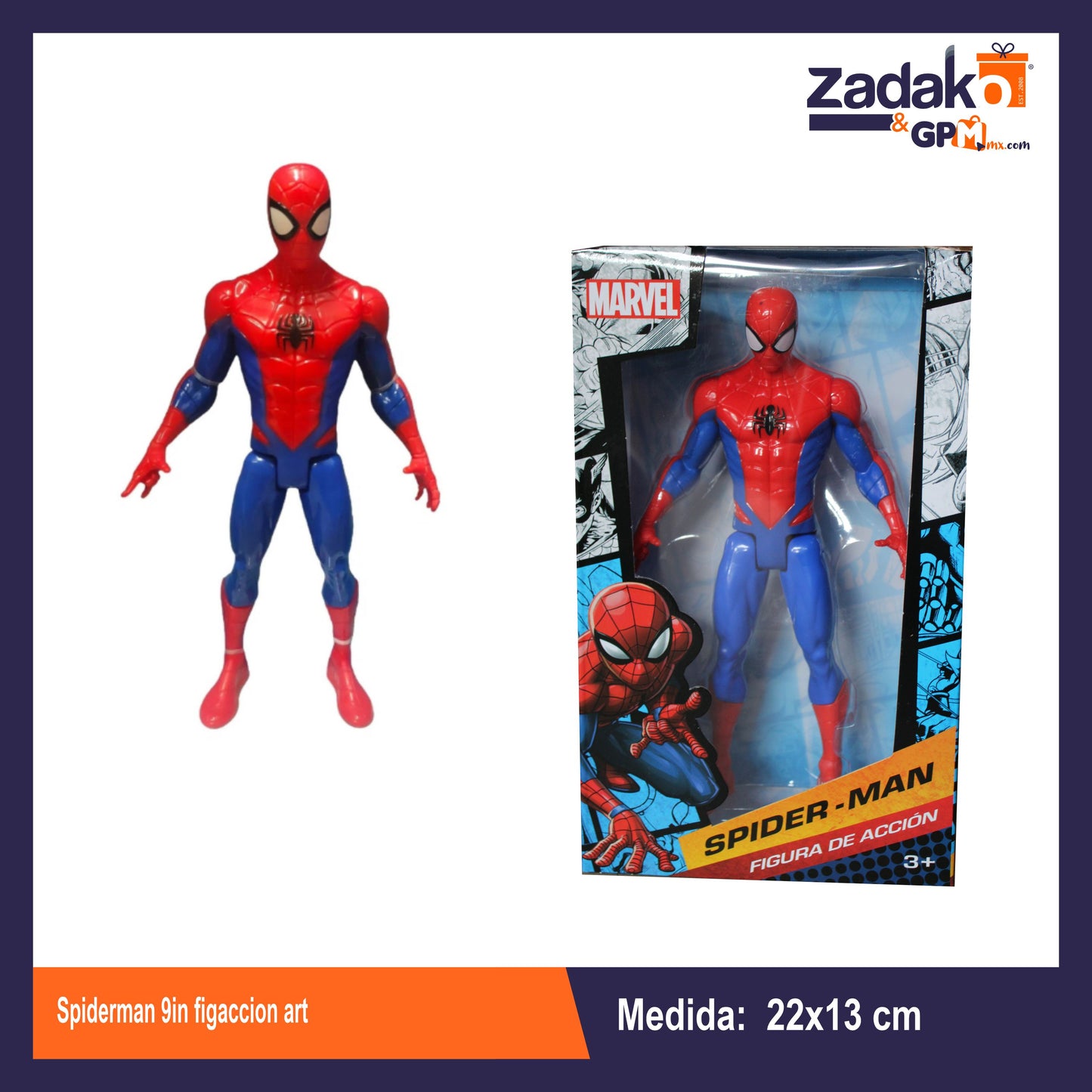T378857 SPIDERMAN 9IN FIGACCION ART CON 1 PZ O CAJA CON 24 PZS
