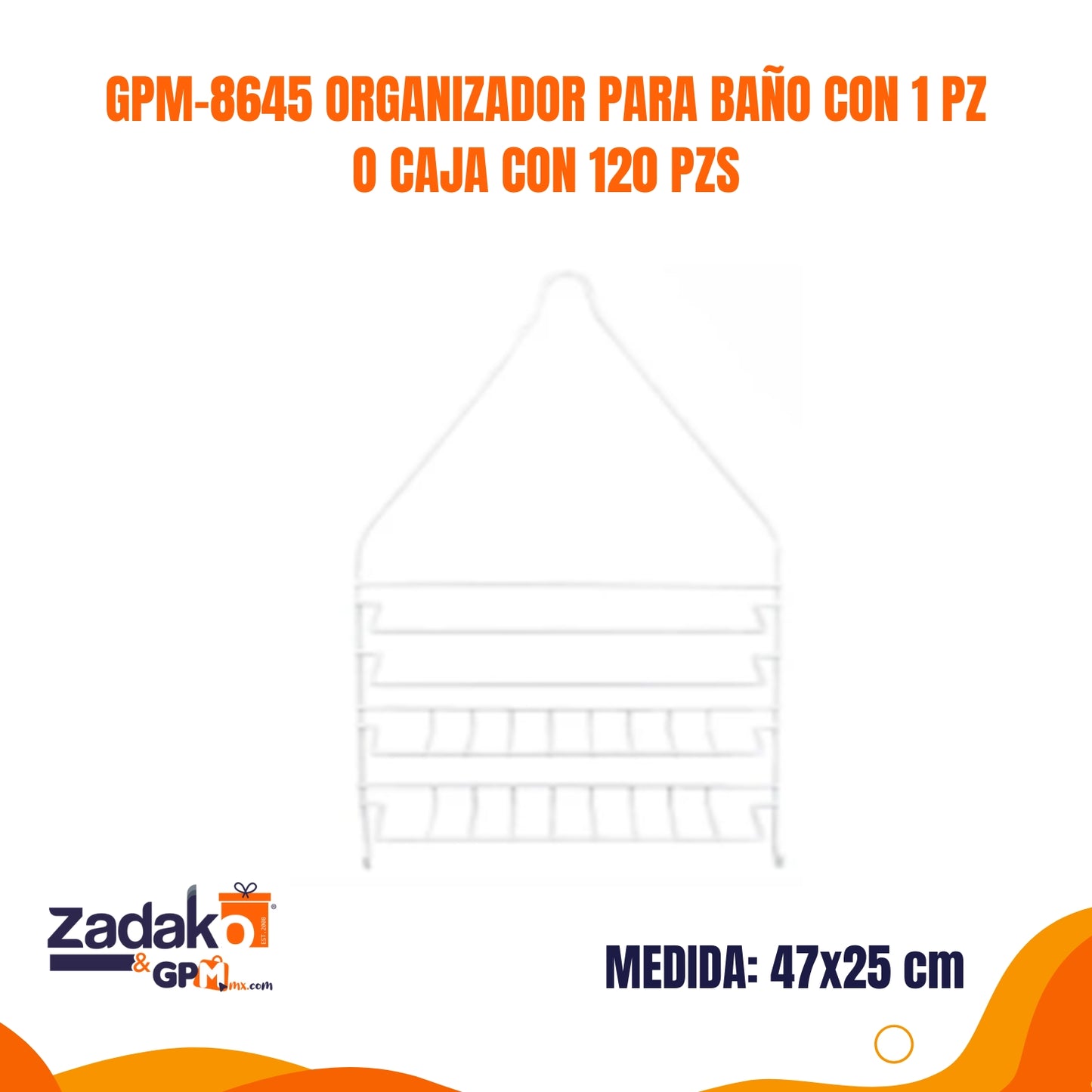 N-GPM-8645 GPM-8645 ORGANIZADOR PARA BAÑO CON 1 PZ O CAJA CON 120 PZS
