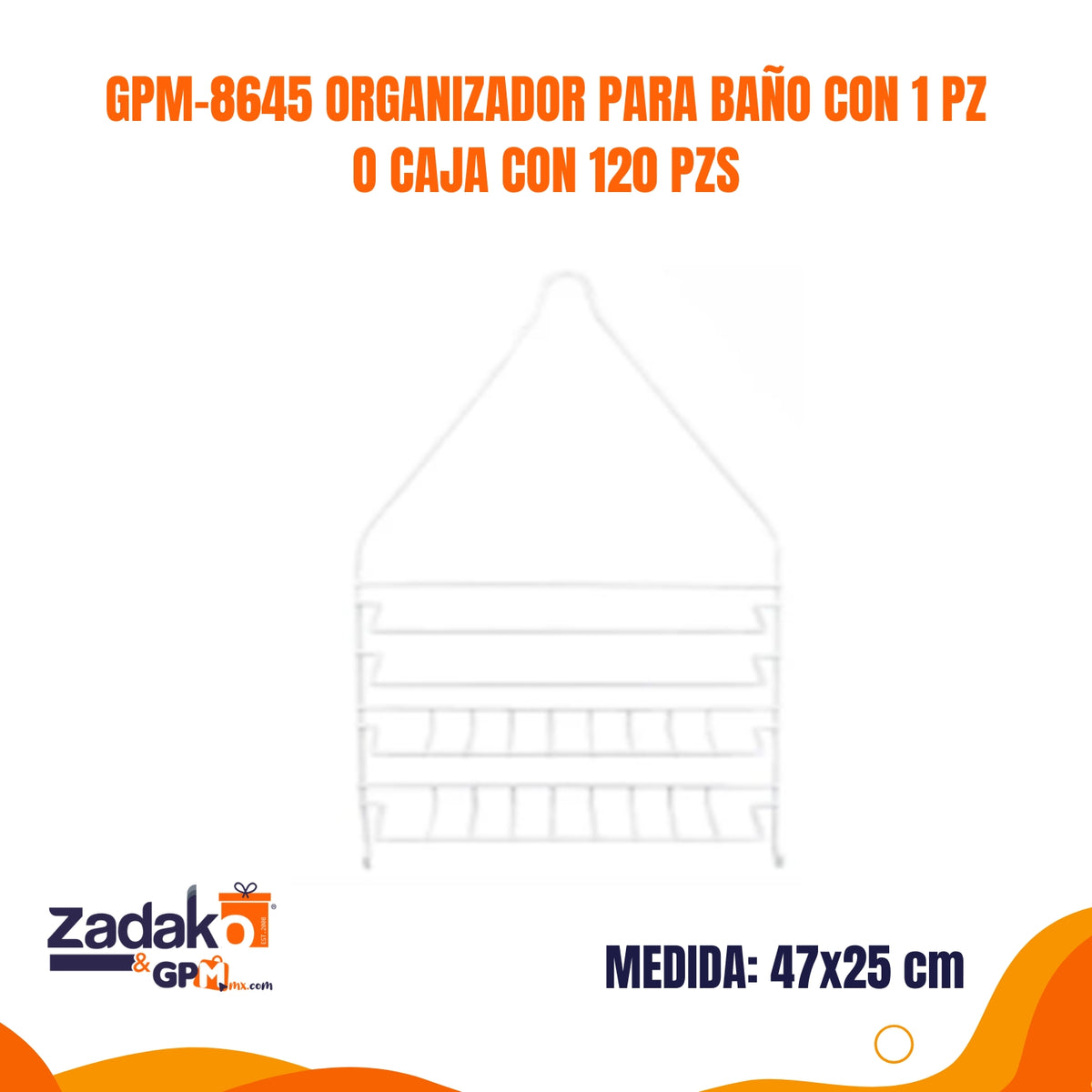 N-GPM-8645 GPM-8645 ORGANIZADOR PARA BAÑO CON 1 PZ O CAJA CON 120 PZS