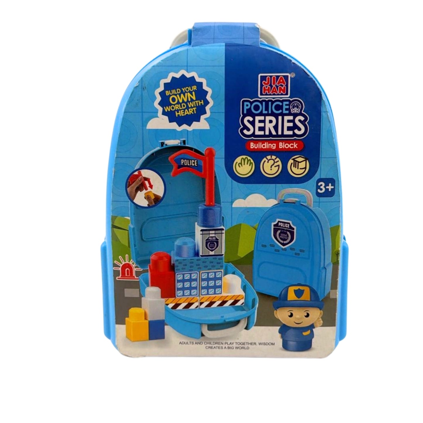 J777-34 BLOCKS/MALETIN POLICIA 15x7x20 CM CON 1 PZ O CAJA CON 120 PZS