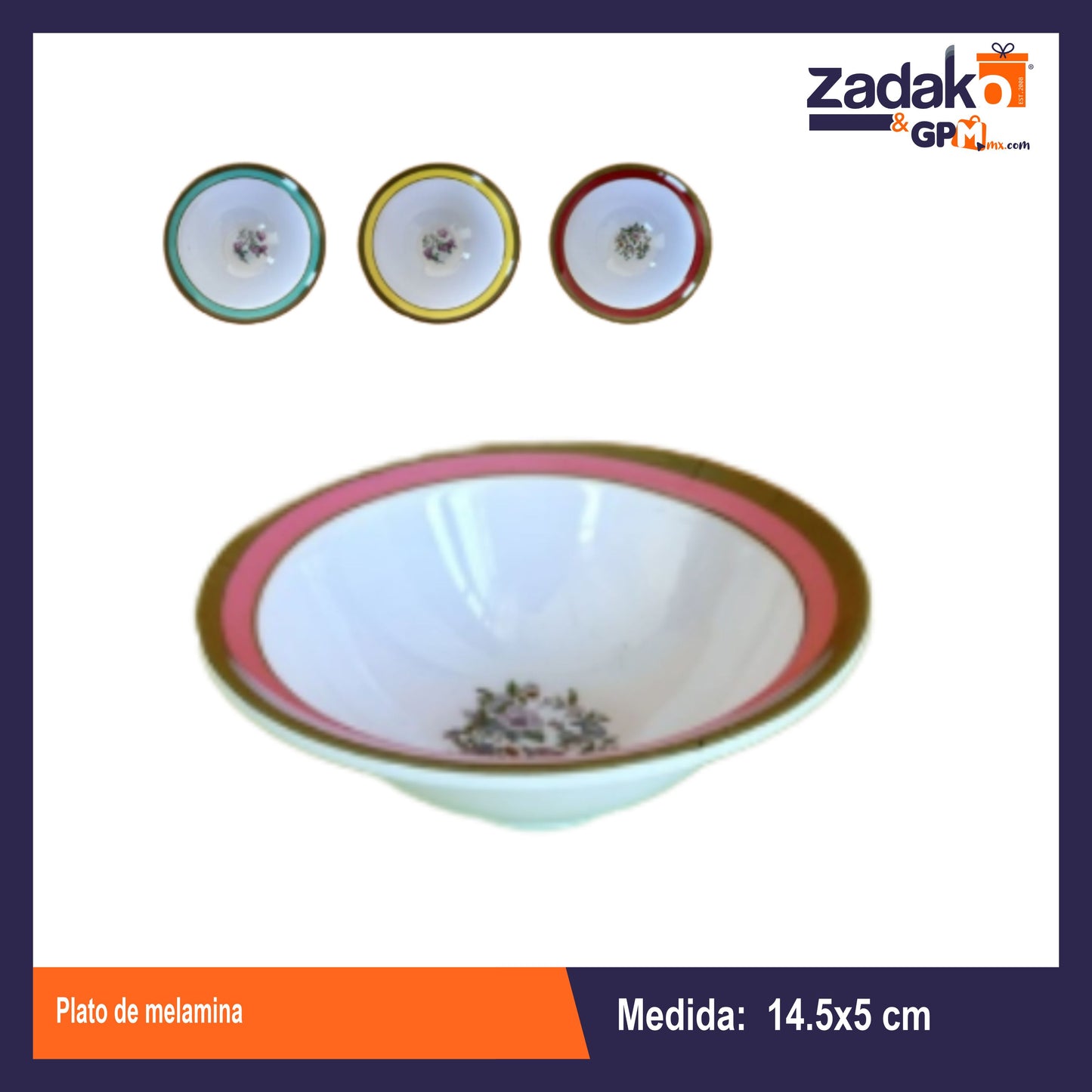 AB-1267-5.5 PLATO DE MELAMINA CON 1 PZ O CAJA CON 192 PZS