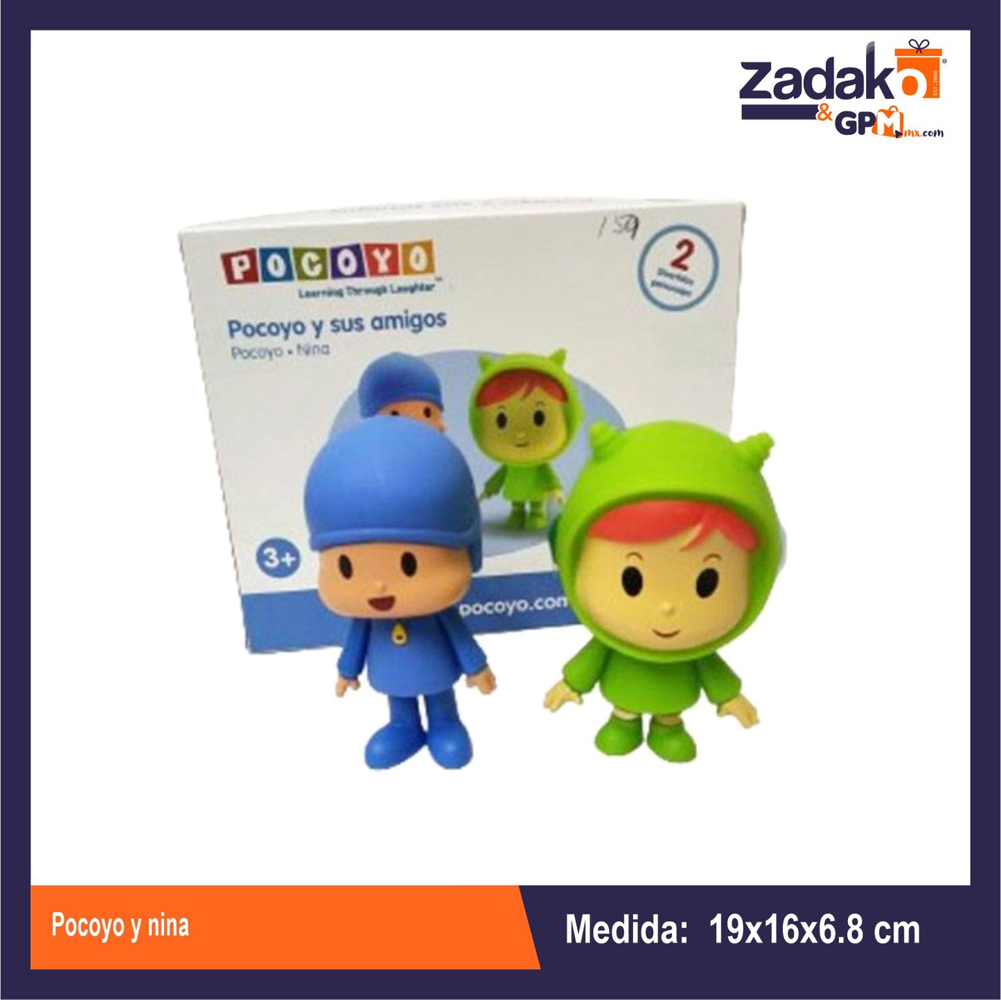 T379820 POCOYO Y NINA EN CAJA EN CAJA 19*6.8*16 CON 1 PZ O CJA CON 72 PZS