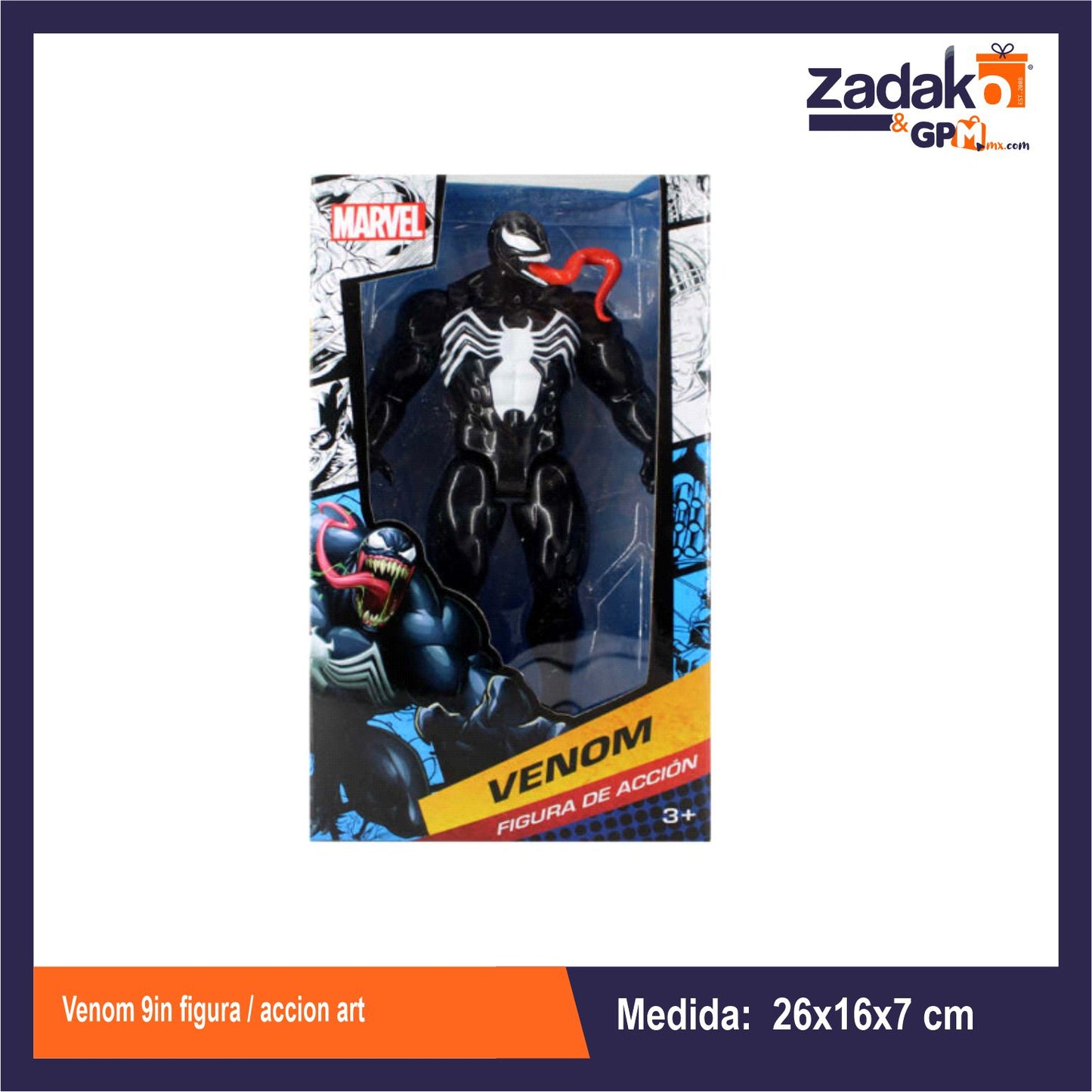 T378862 VENOM 9IN FIGURA / ACCION ART  16*7*26 CON 1 PZ O CAJA CON 24 PZS