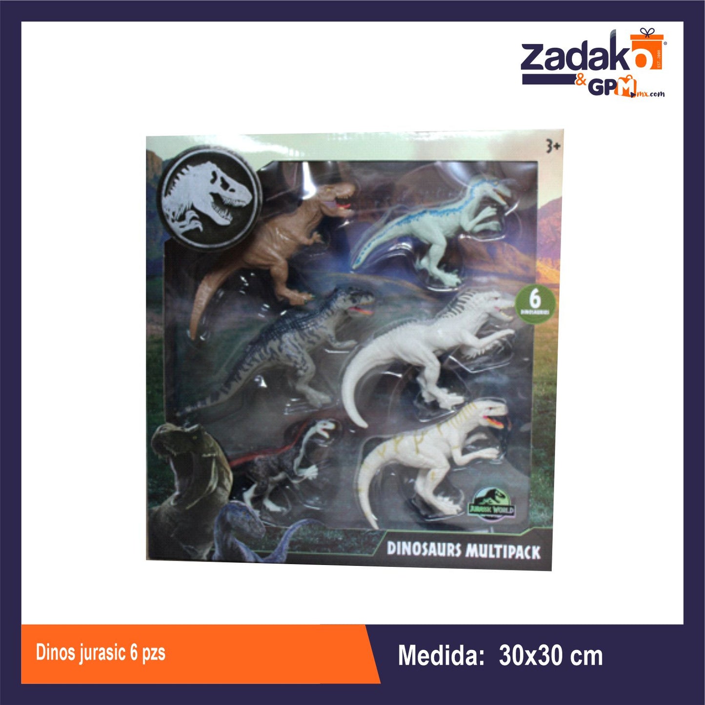 B1592360 DINOS JURASIC 6 PZS EN CAJA CON 1 PZ O CAJA CON 18 PZS