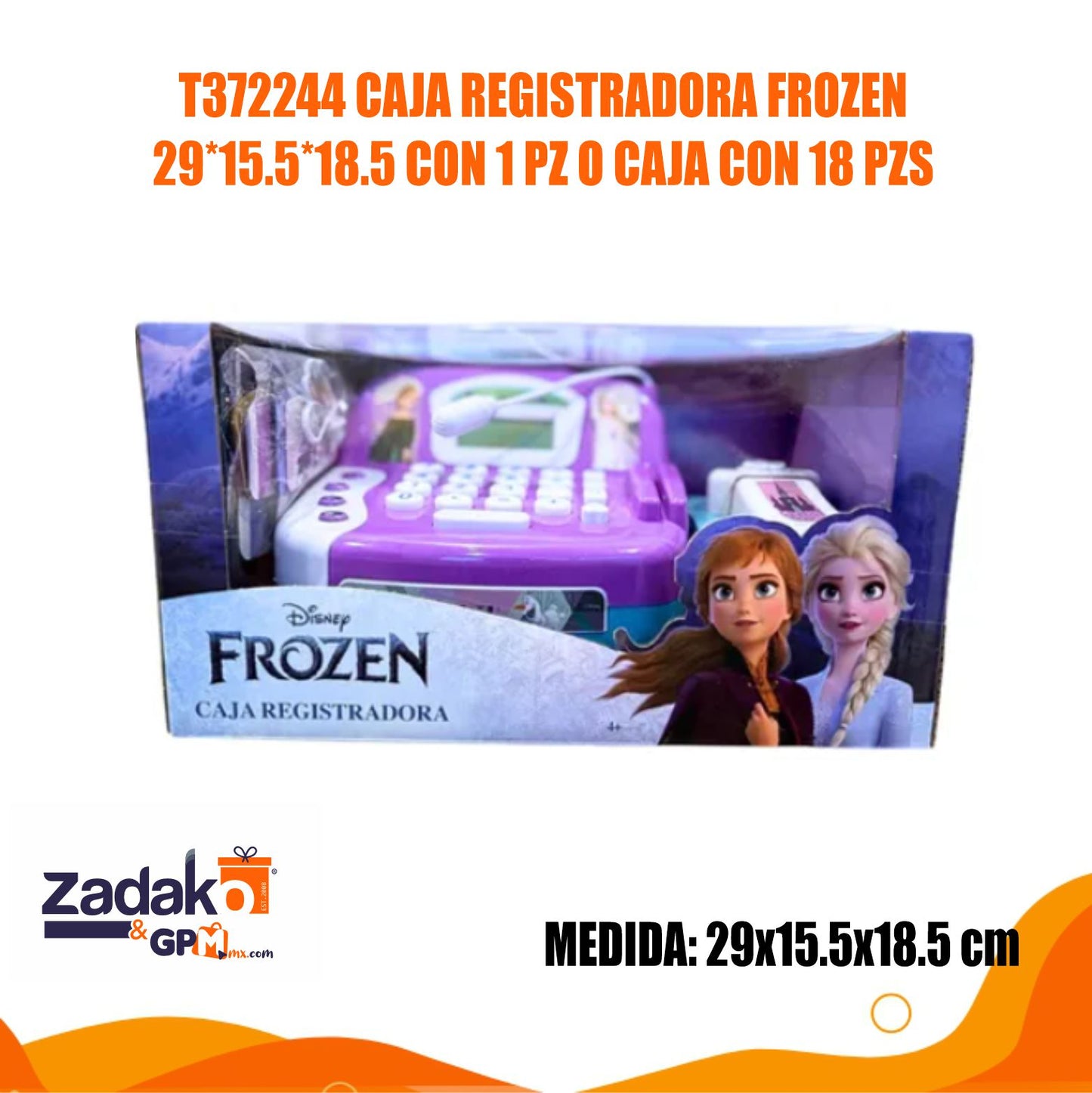 T372244 CAJA REGISTRADORA FROZEN 29x15.5x18.5 CON 1 PZ O CAJA CON 18 PZS
