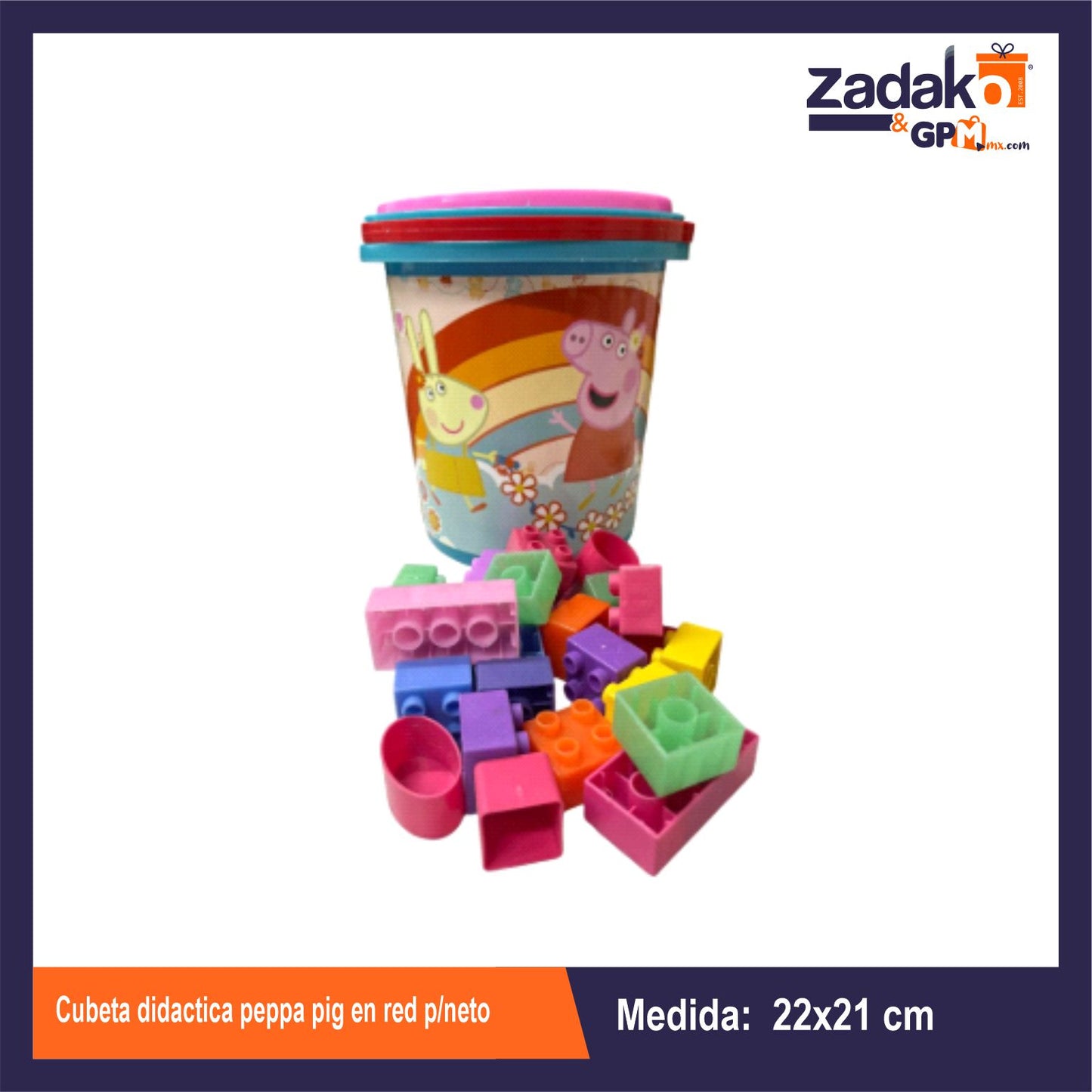 T378931 CUBETA DIDACTICA PEPPA PIG EN RED P/NETO CON 1 PZ O CAJA CON 15 PZS