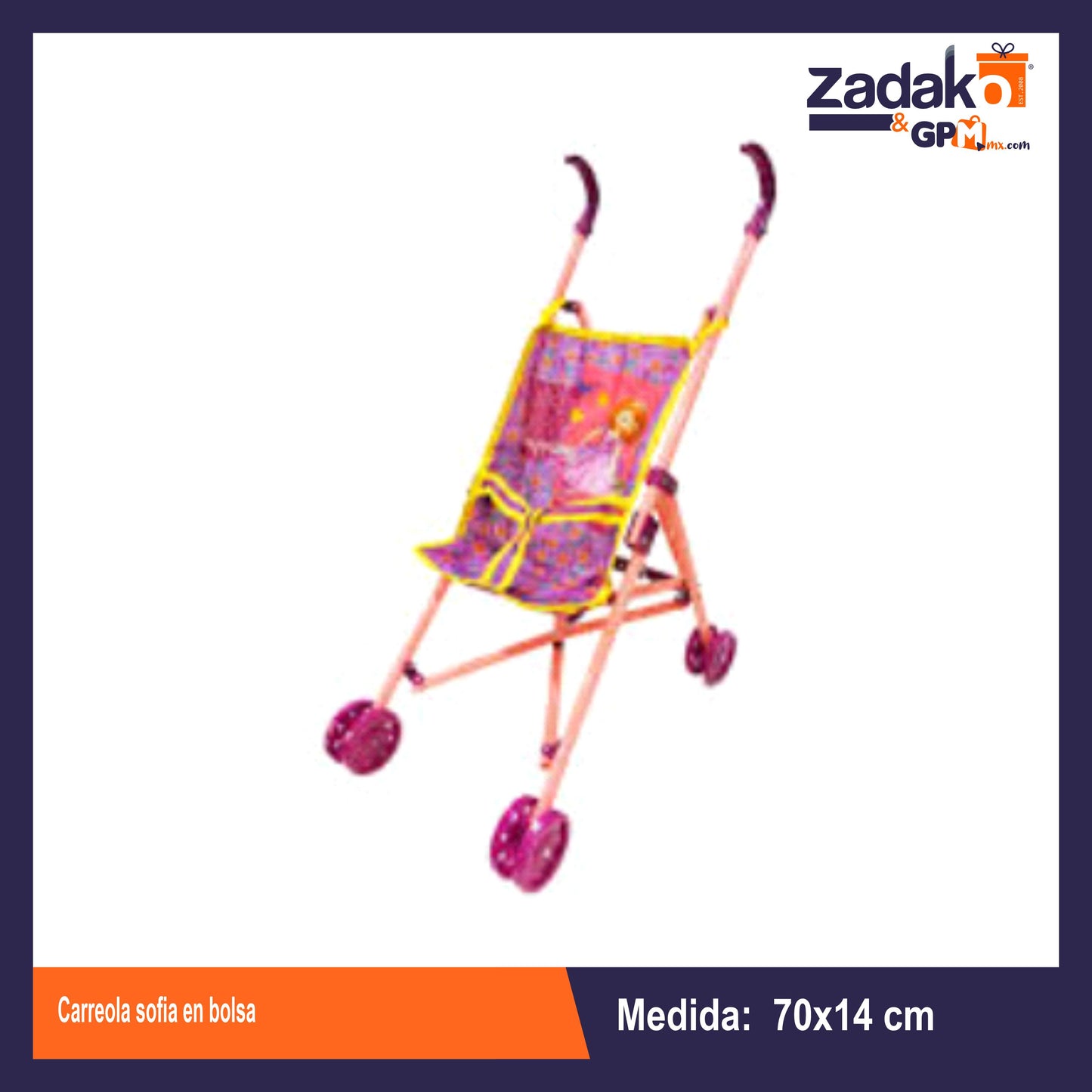 T378792 CARREOLA SOFIA EN BOLSA 14*70 CON 1 PZ O CAJA CON 36 PZS