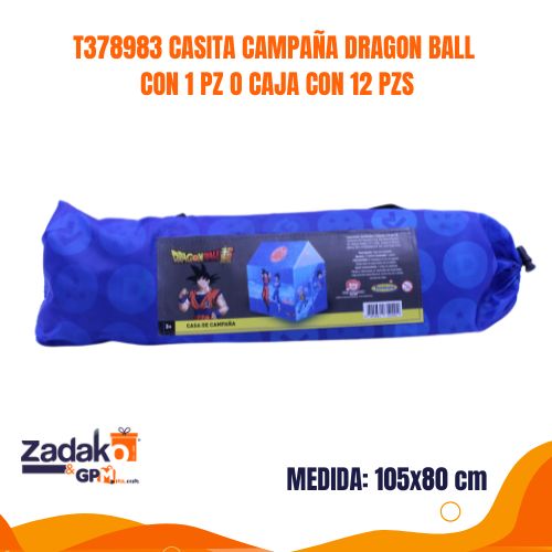 T378983 CASITA CAMPAÑA DRAGON BALL CON 1 PZ O CAJA CON 12 PZS