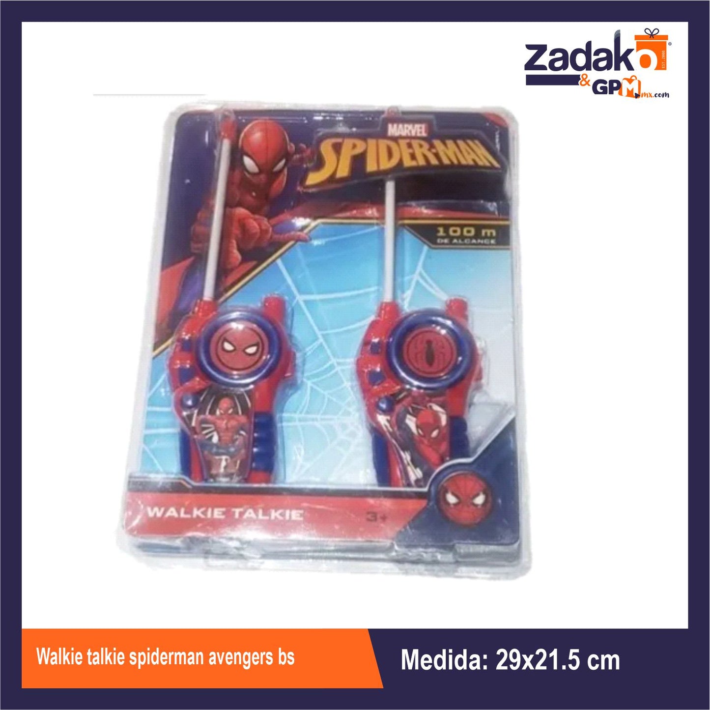 T372252 WALKIE TALKIE SPIDERMAN AVENGERS BS 21.5 CON 1 PZ O CAJA CON 60 PZS