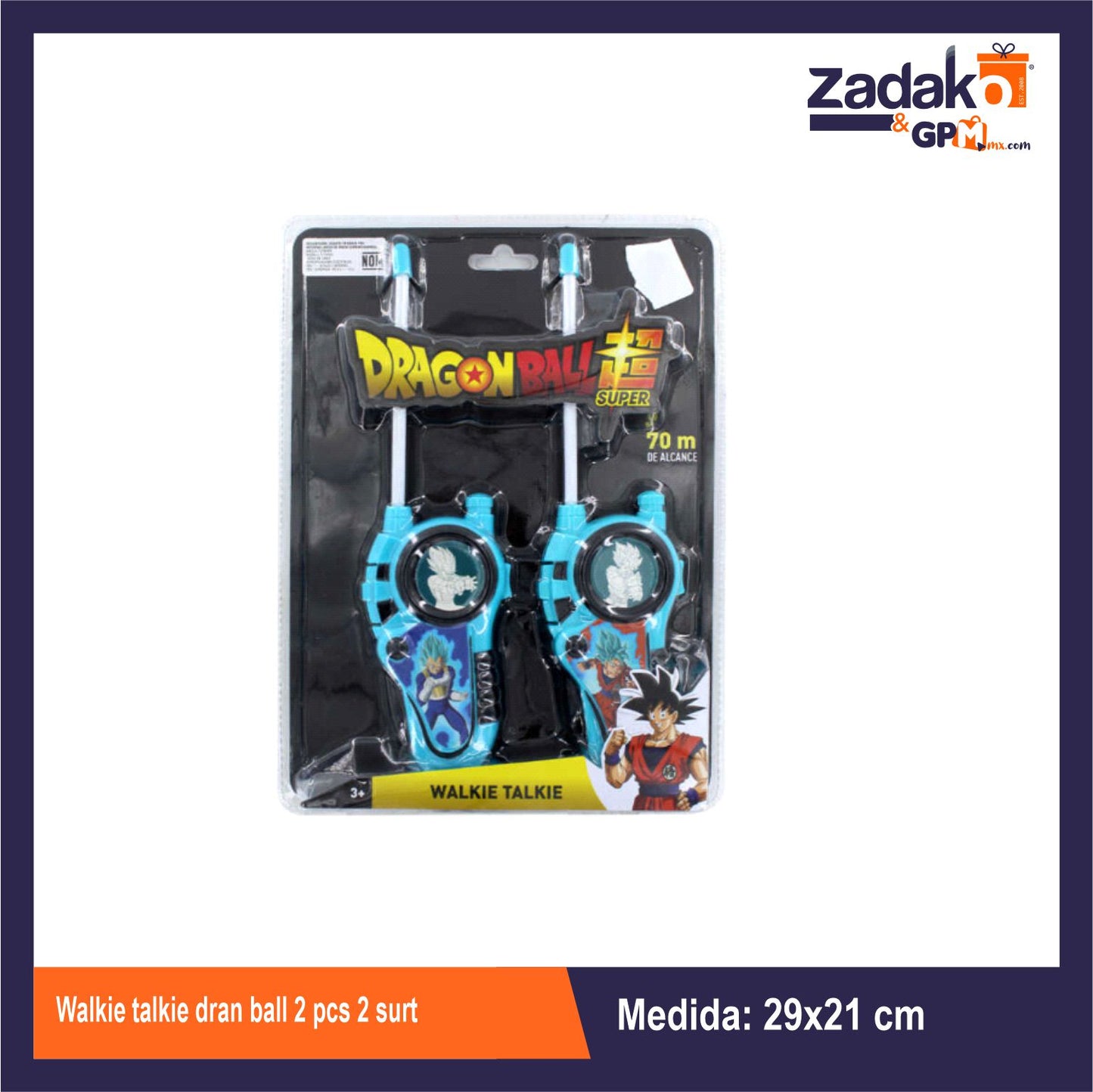 T378969 WALKIE TALKIE DRAGON BALL 2 PCS 2 SURT 21 CON 1 PZ O CAJA CON 60 PZS