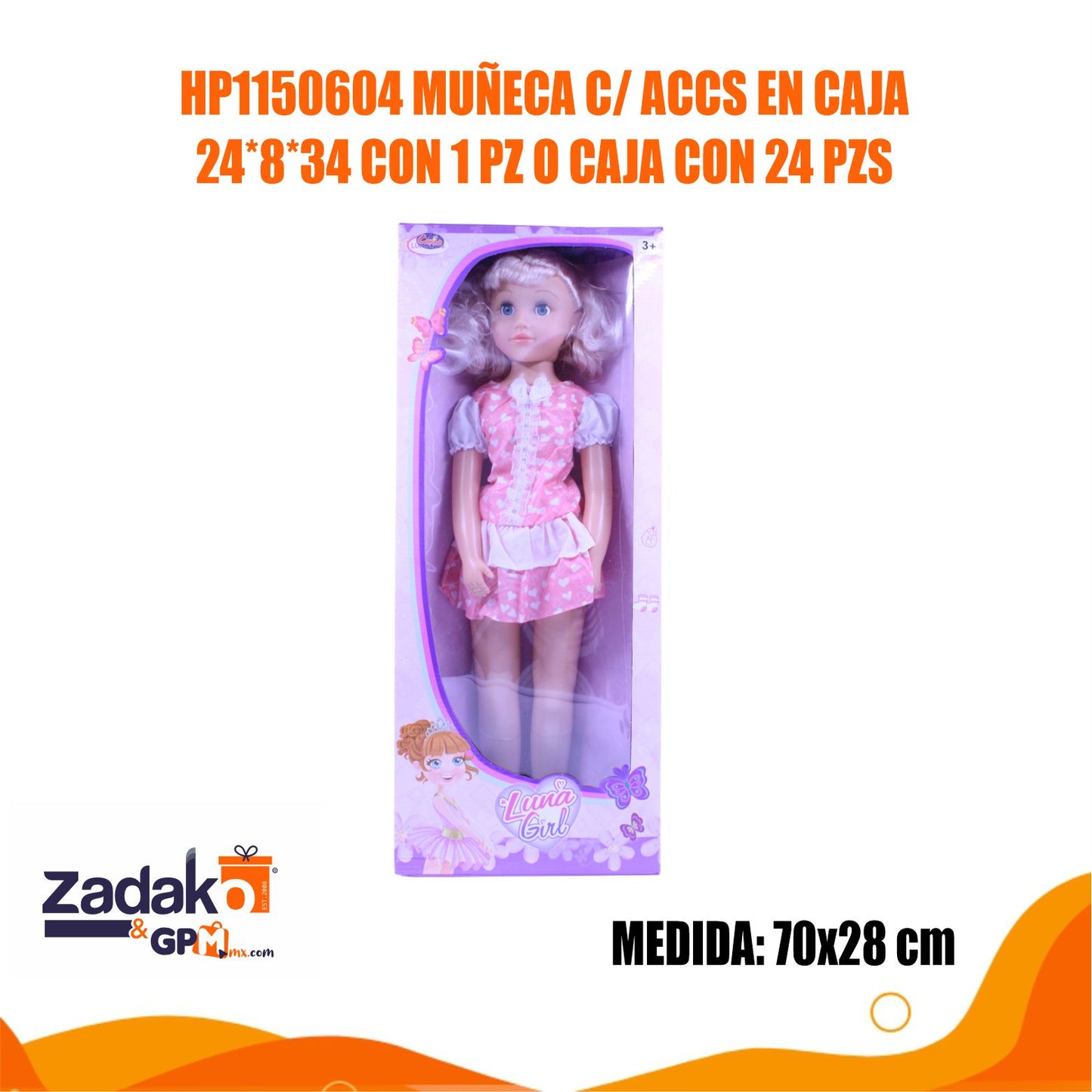HP1204054 MUÑECA EN CAJA CON 1 PZ O CAJA CON 12 PZS
