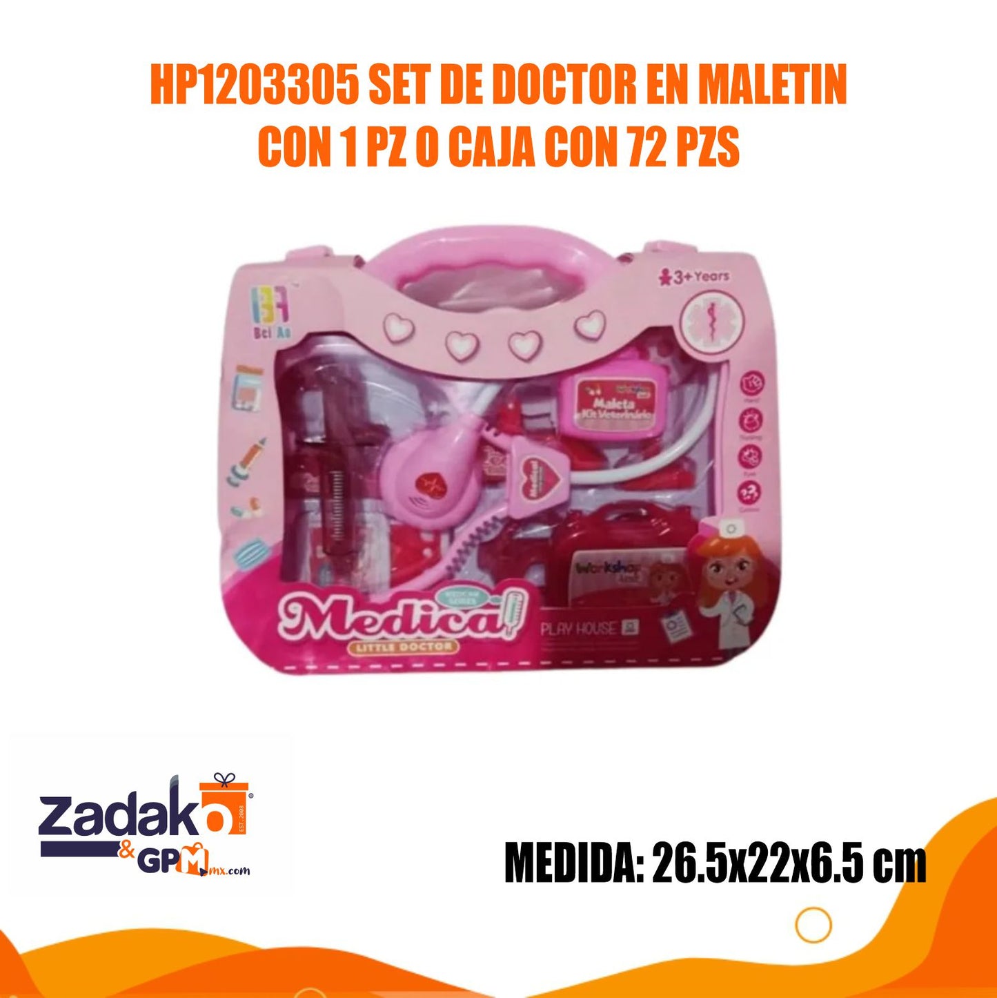 HP1203305 SET DE DOCTOR EN MALETIN CON 1 PZ O CAJA CON 72 PZS