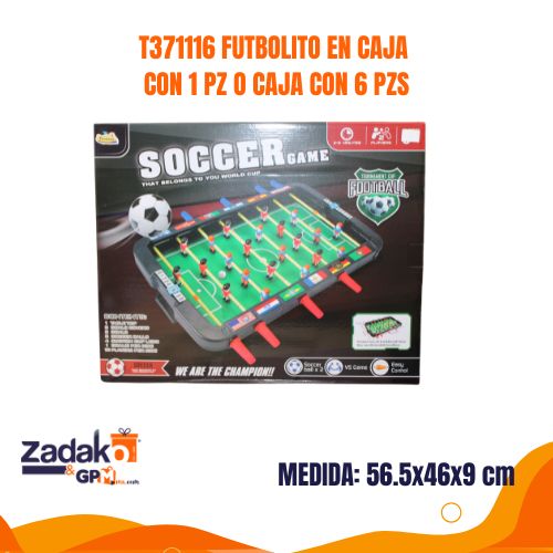 T371116 FUTBOLITO EN CAJA 56.5x46x9 CM CON 1 PZ O CAJA CON 6 PZS