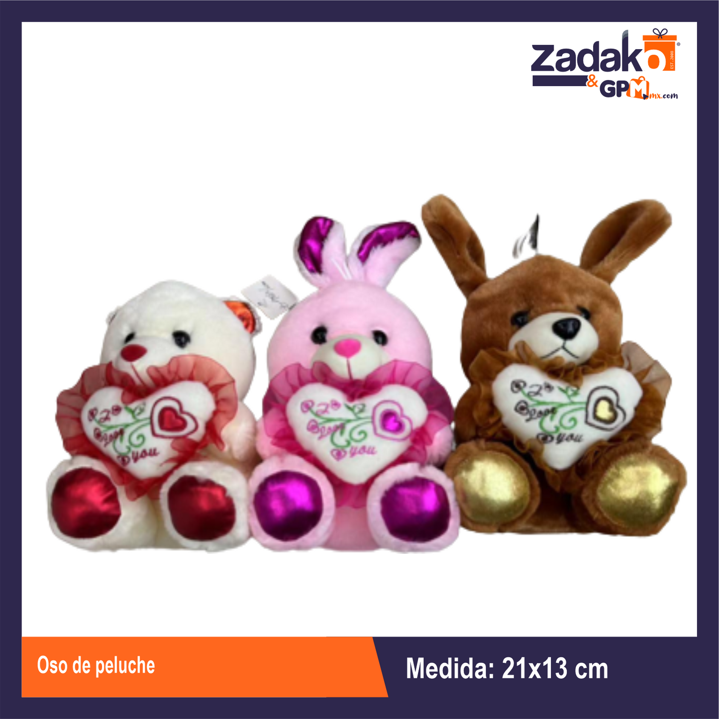 GPM-0039 OSO DE PELUCHE CON 1 PZ O CAJA CON 120 PZS