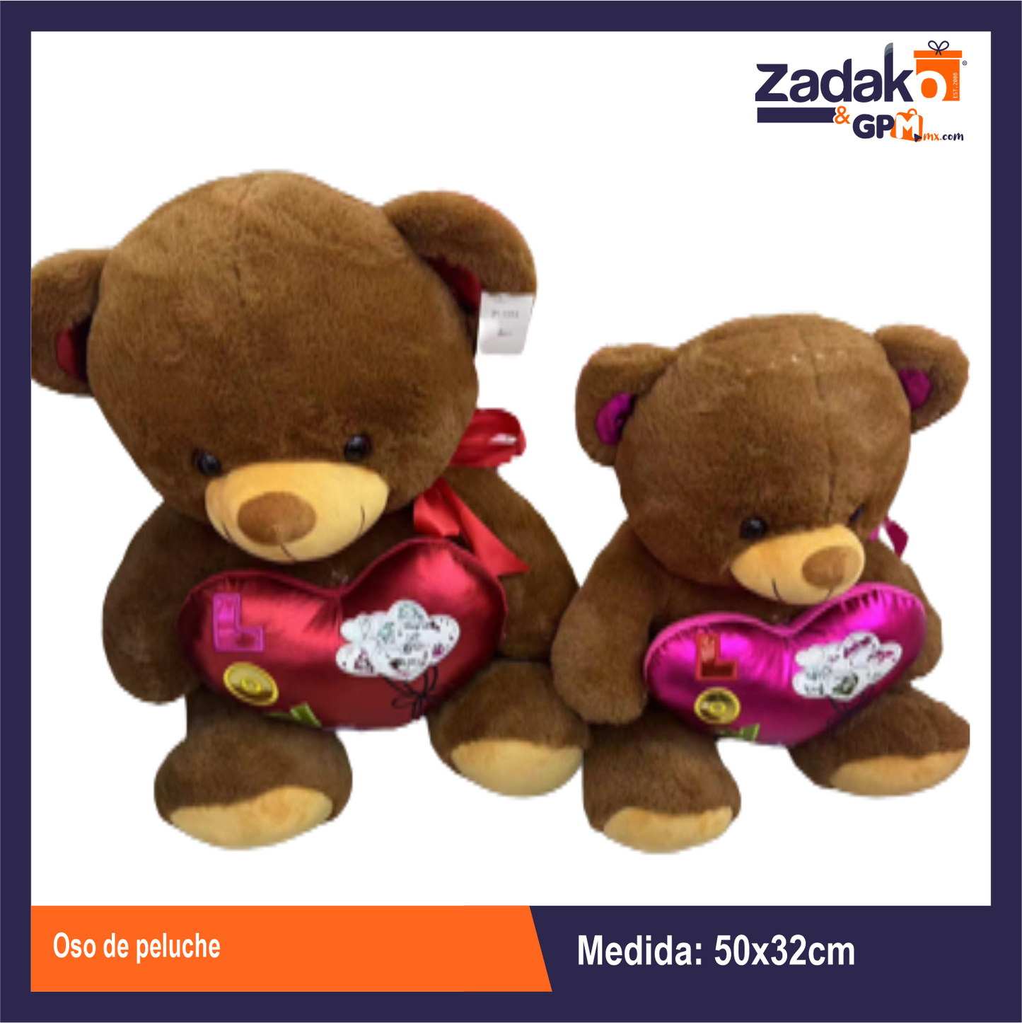 GPM-0040 OSO DE PELUCHE CAFÉ CON 1 PZ O CAJA CON 12 PZS